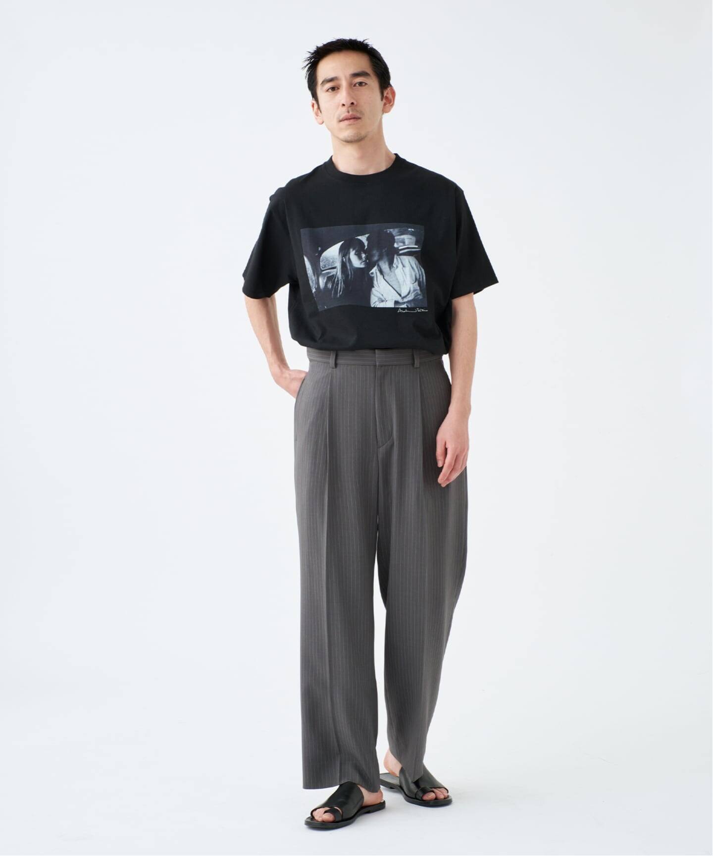 追加予約》ストライプ サイド アジャスト ワイド パンツ（スラックス