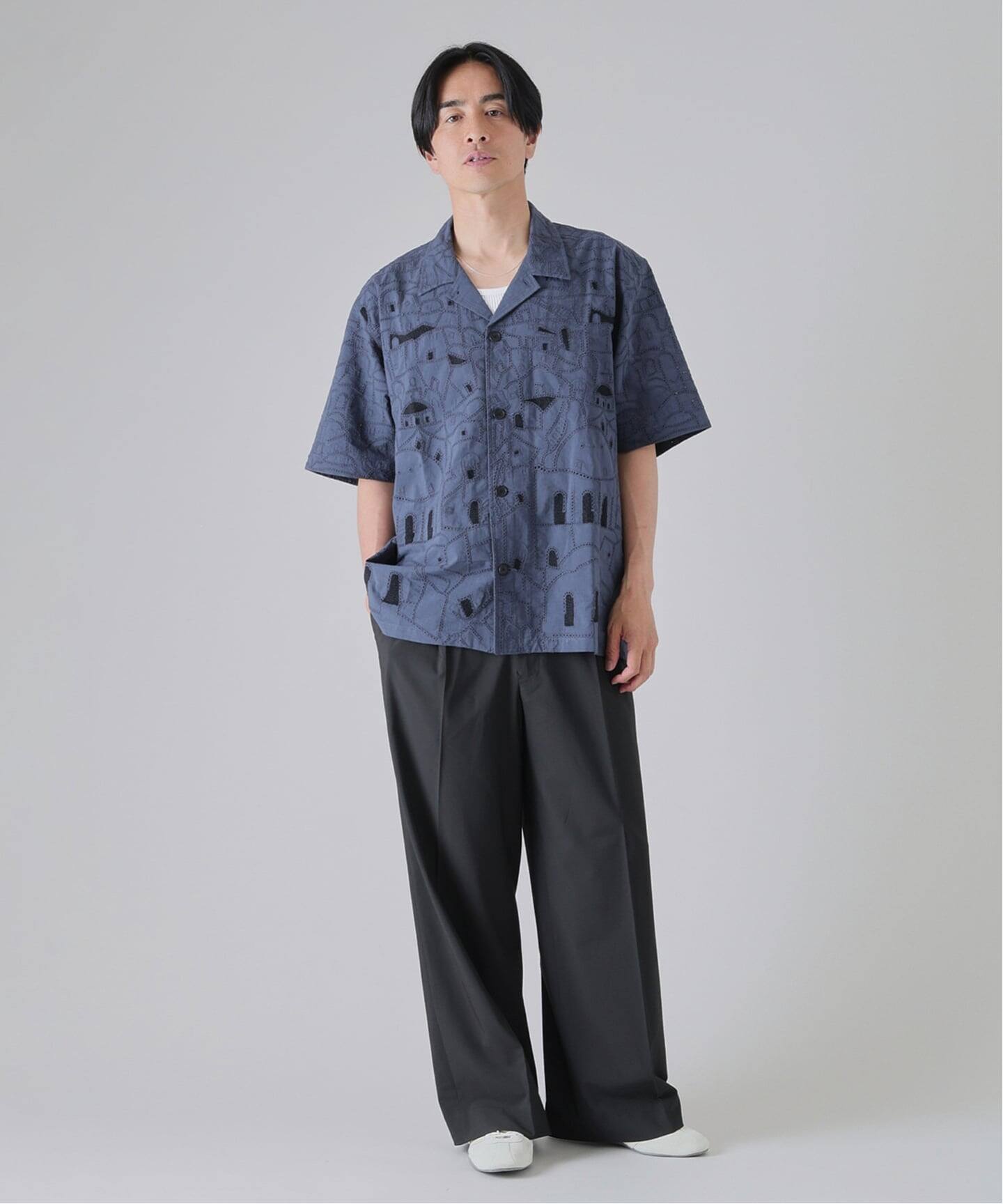 WEB限定》ワイド イージー トロピカルスラックス（スラックス
