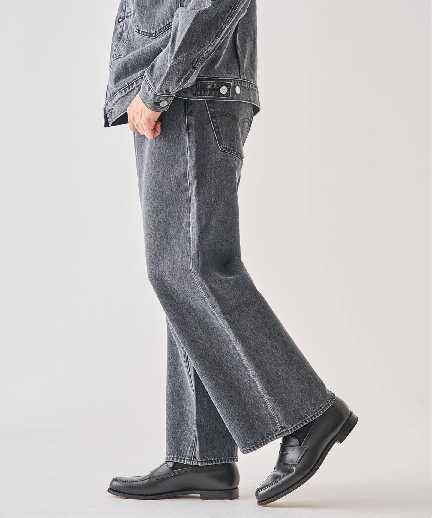 Levi's(リーバイス) 別注 Baggy Wide Leg デニムパンツ ASH BLACK（L28