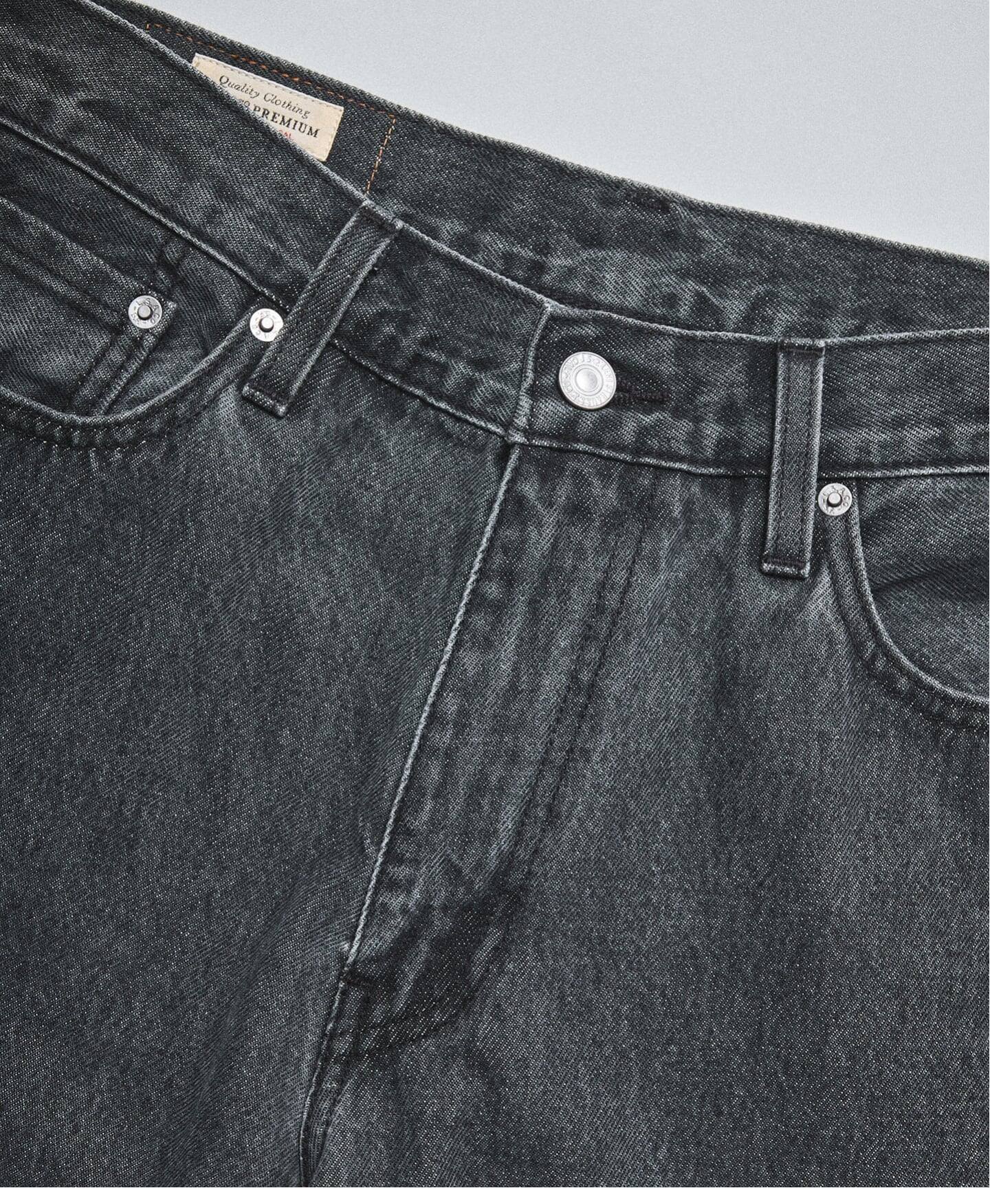 Levi's(リーバイス) 別注 Baggy Wide Leg デニムパンツ ASH BLACK（L28