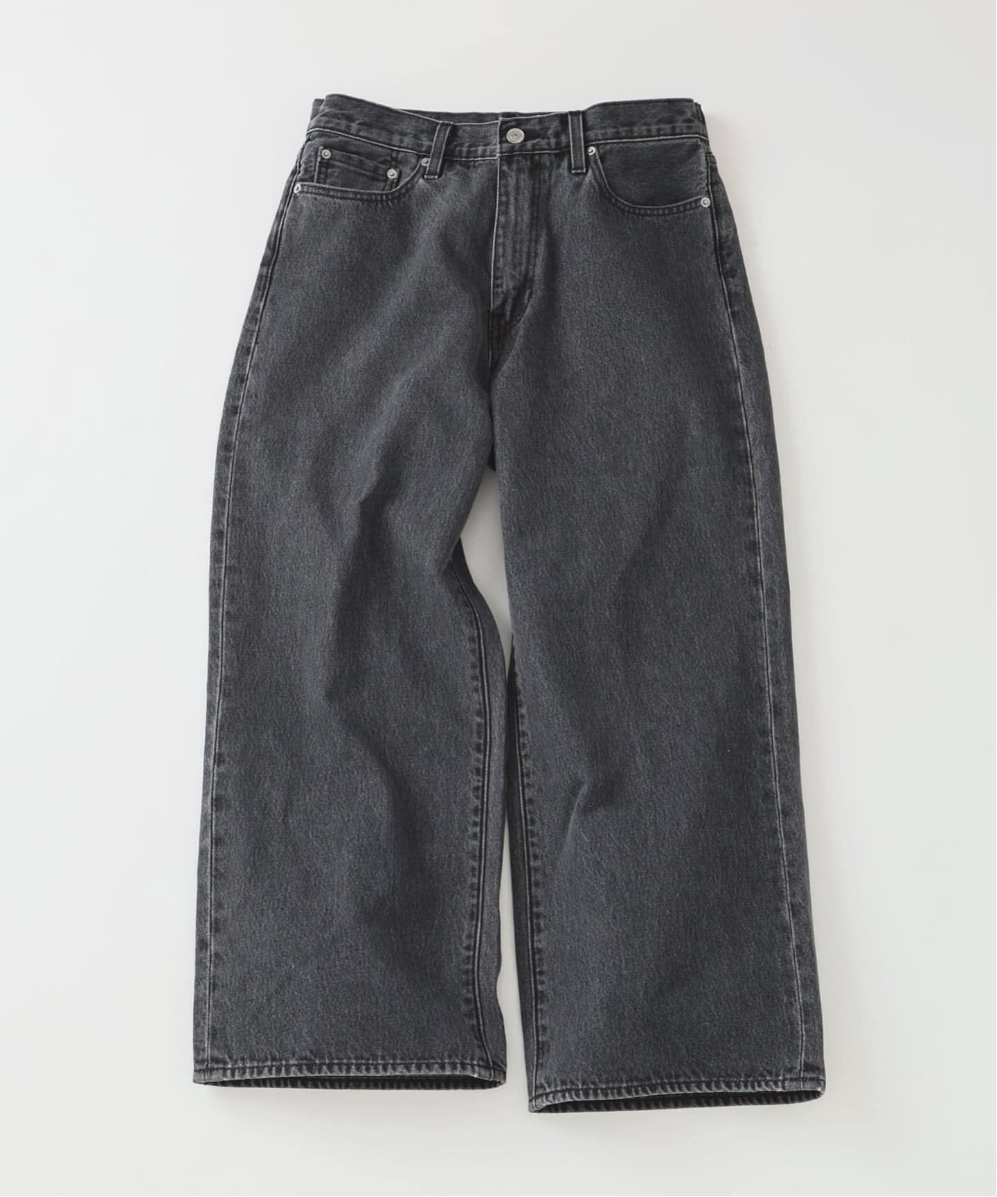 Levi's(リーバイス) 別注 Baggy Wide Leg デニムパンツ ASH BLACK（L28