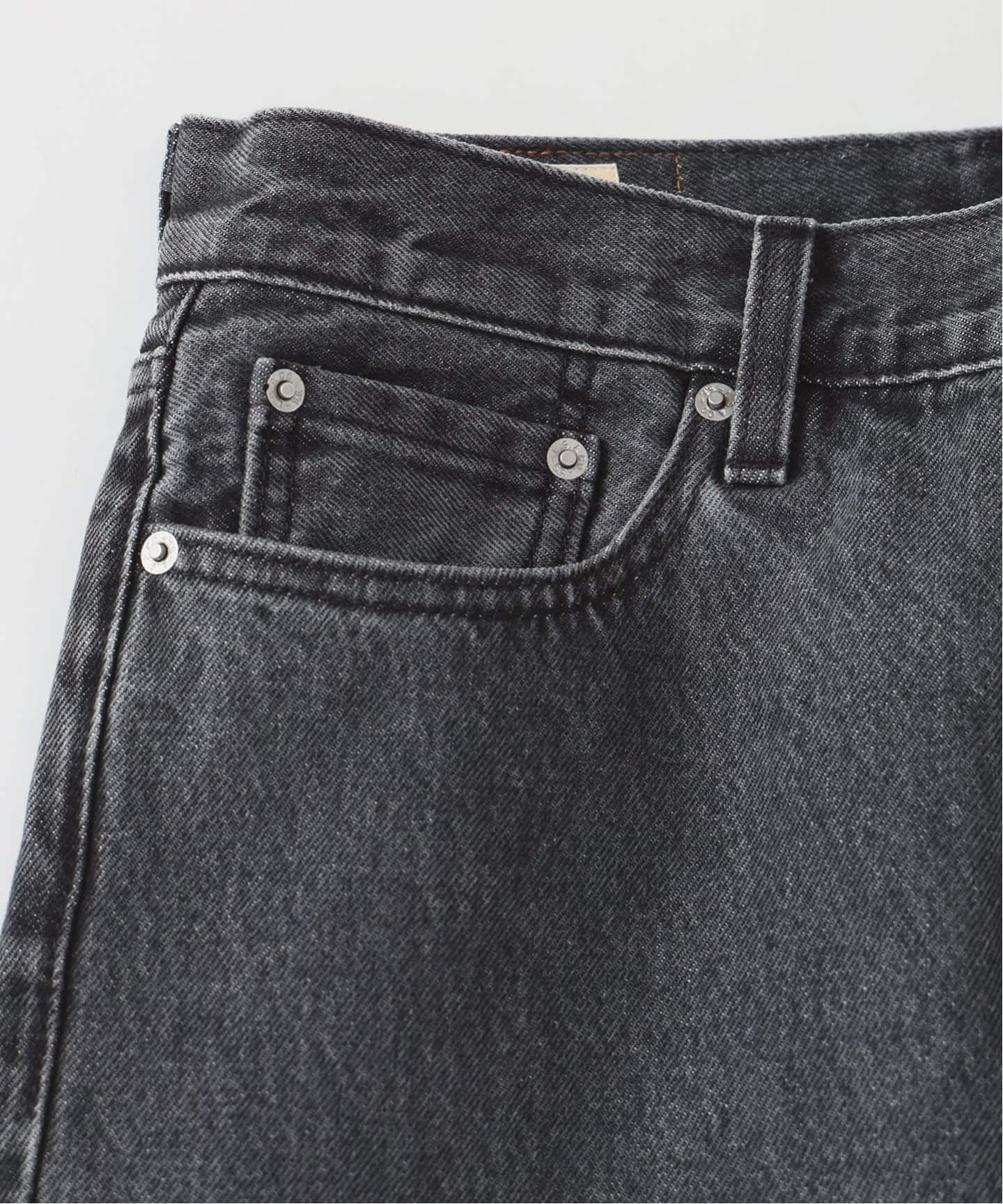 Levi's(リーバイス) 別注 Baggy Wide Leg デニムパンツ ASH BLACK（L28