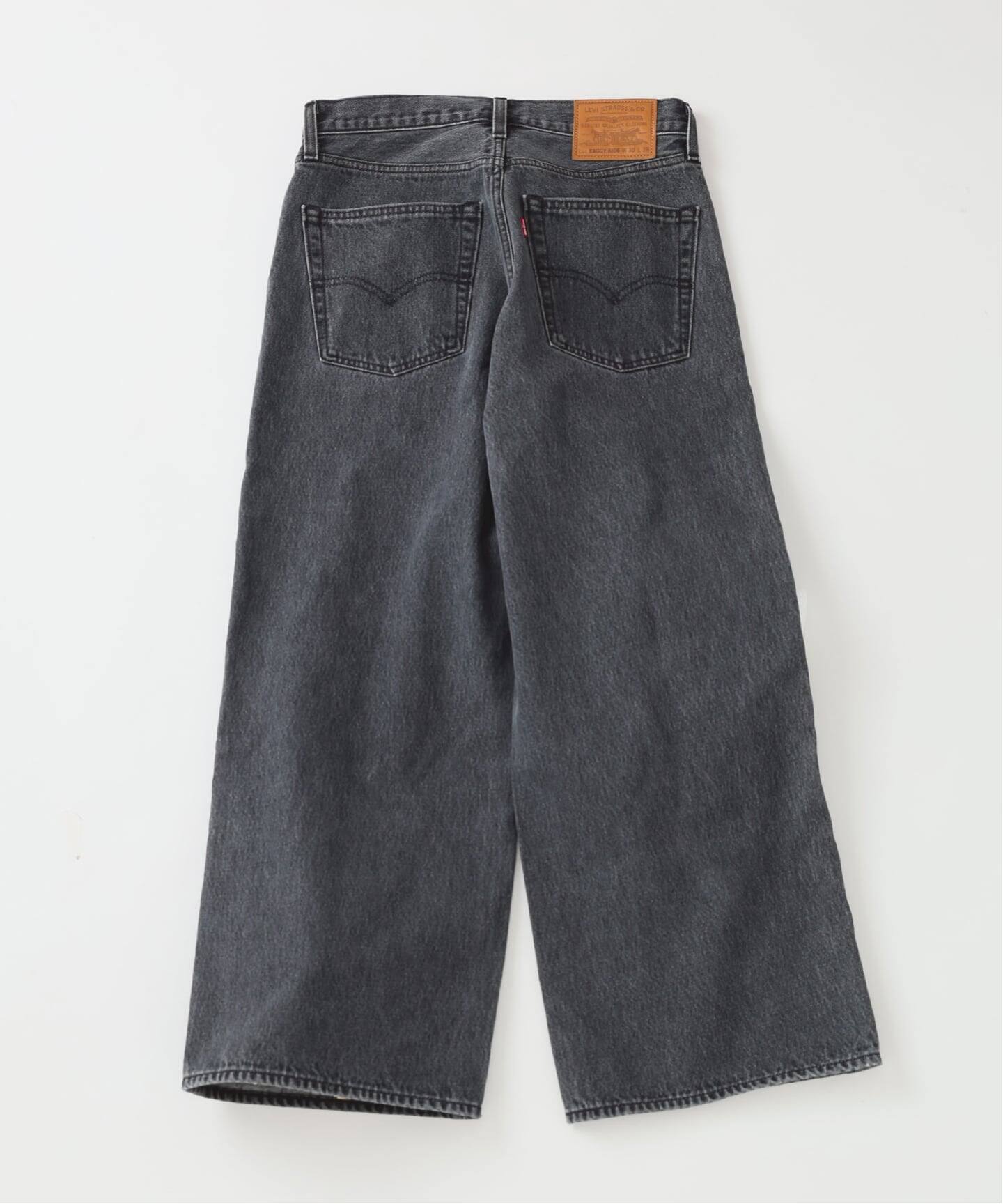 Levi's(リーバイス) 別注 Baggy Wide Leg デニムパンツ ASH BLACK（L28