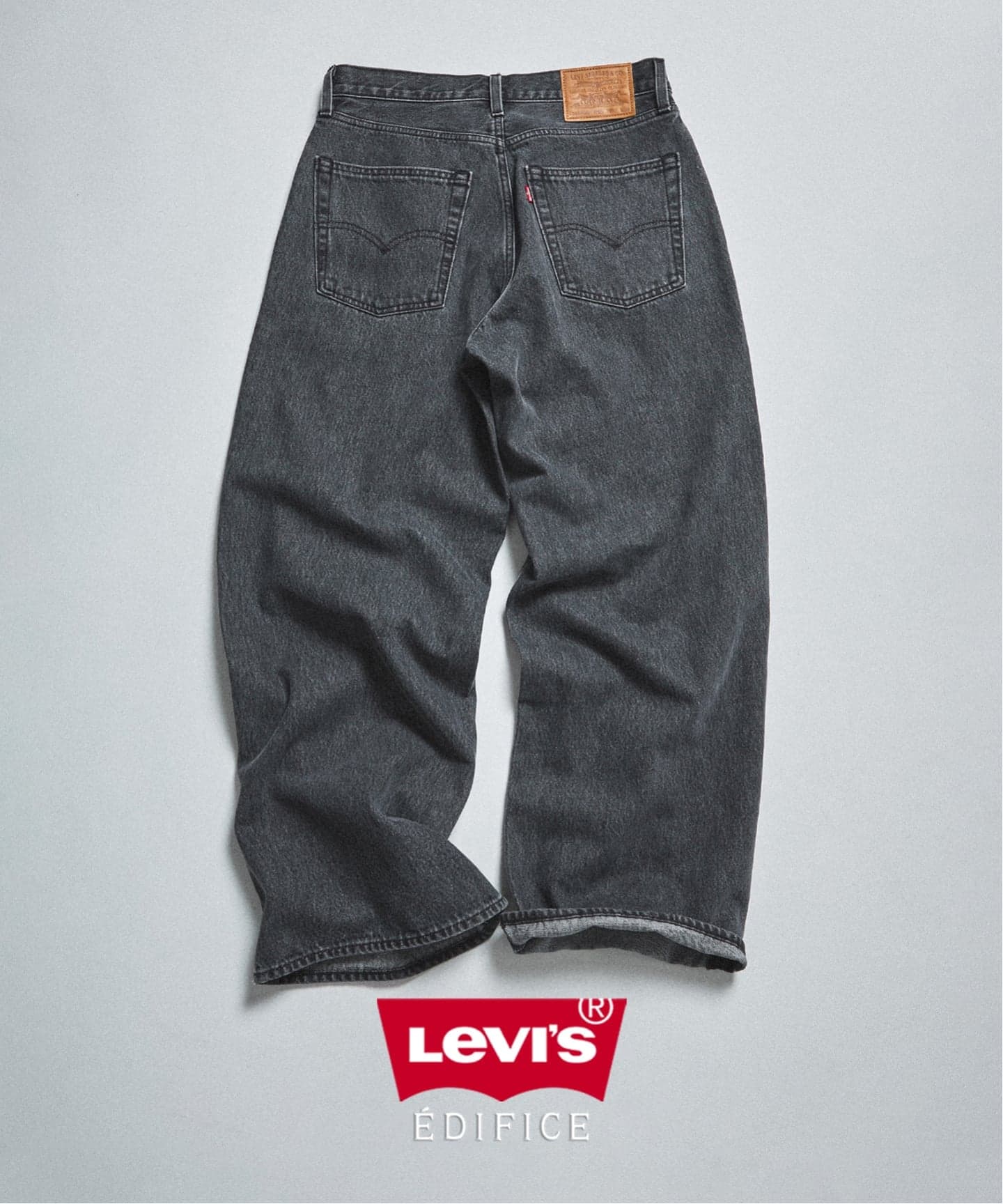 Levi's(リーバイス) 別注 Baggy Wide Leg デニムパンツ ASH BLACK（L28