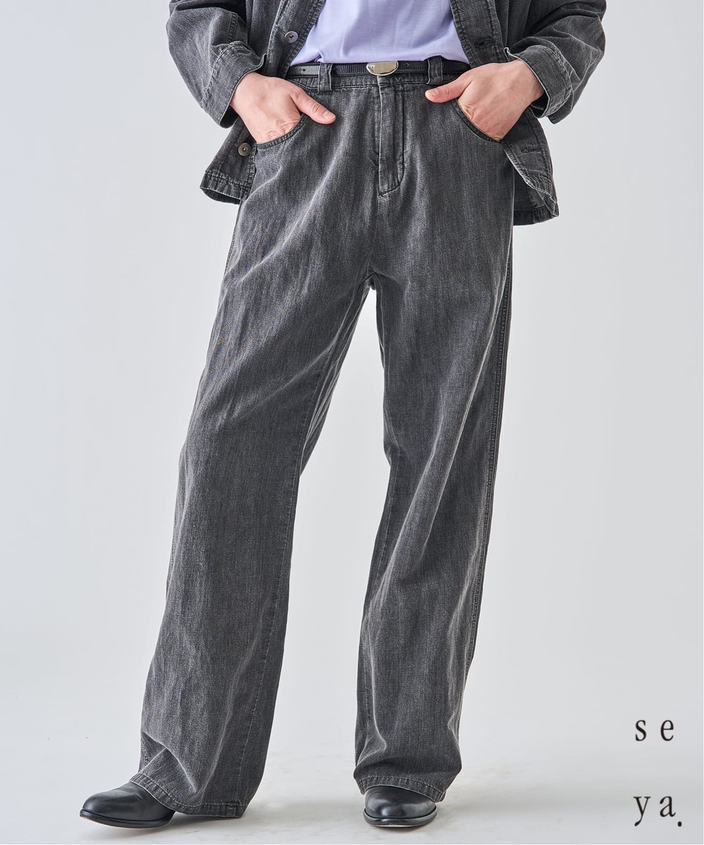 予約》SEYA.(セヤ) 別注 GROUND PANTS LINEN DENIM（デニムパンツ