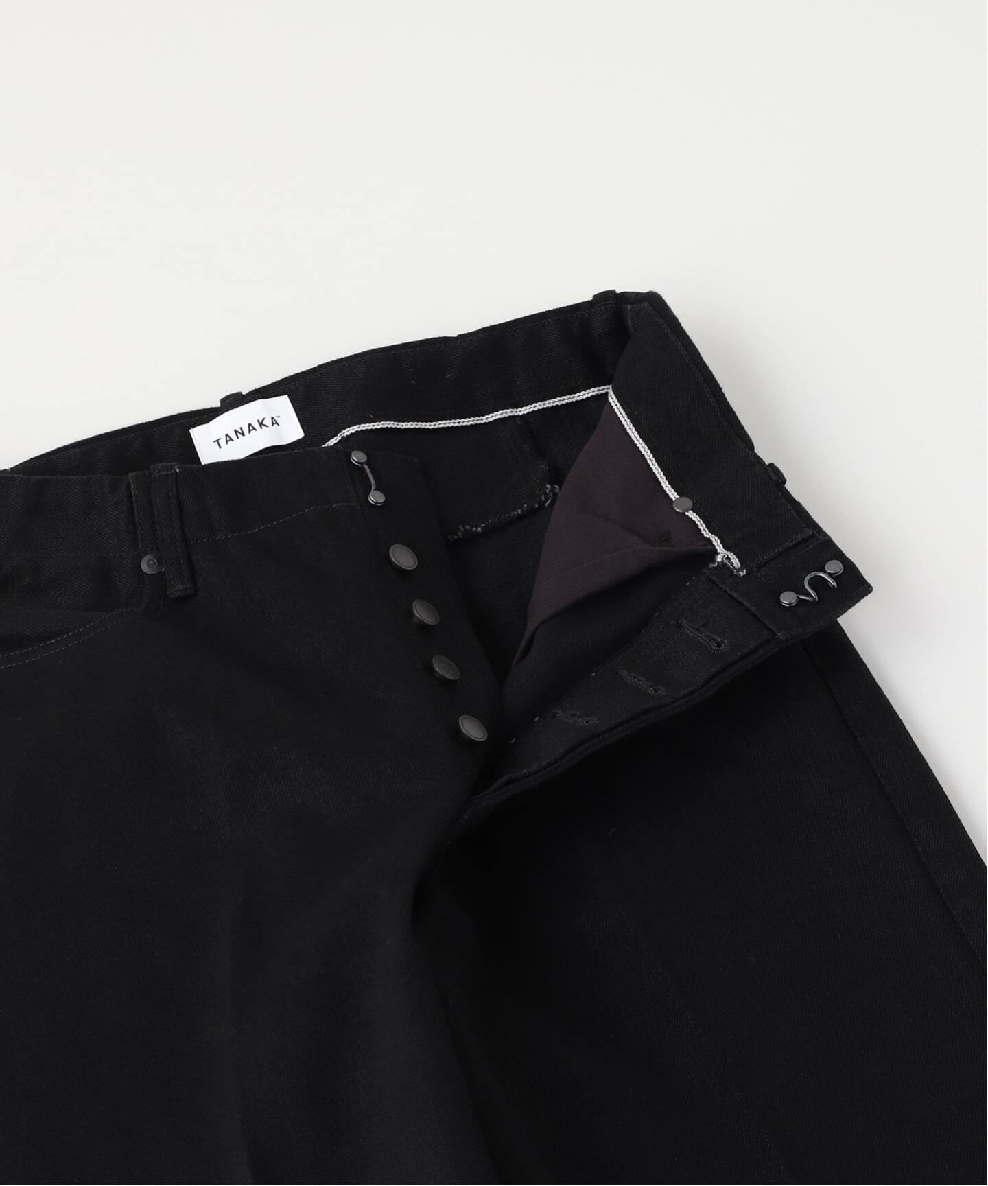 TANAKA (タナカ) THE JEAN TROUSER BLACK x BLACK（スラックス