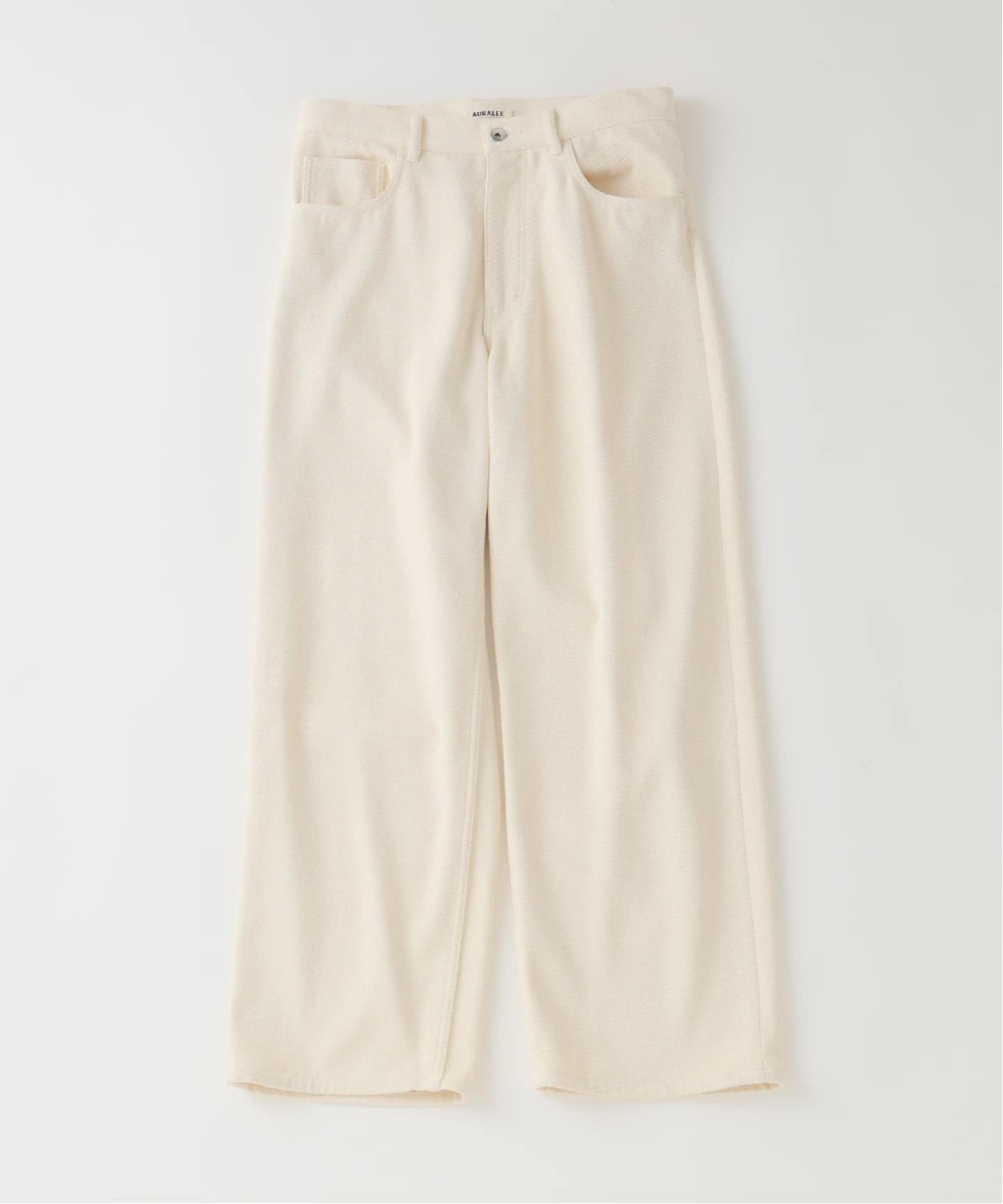 AURALEE (オーラリー) SILK NEP DENIM 5P WIDE PANTS（スラックス