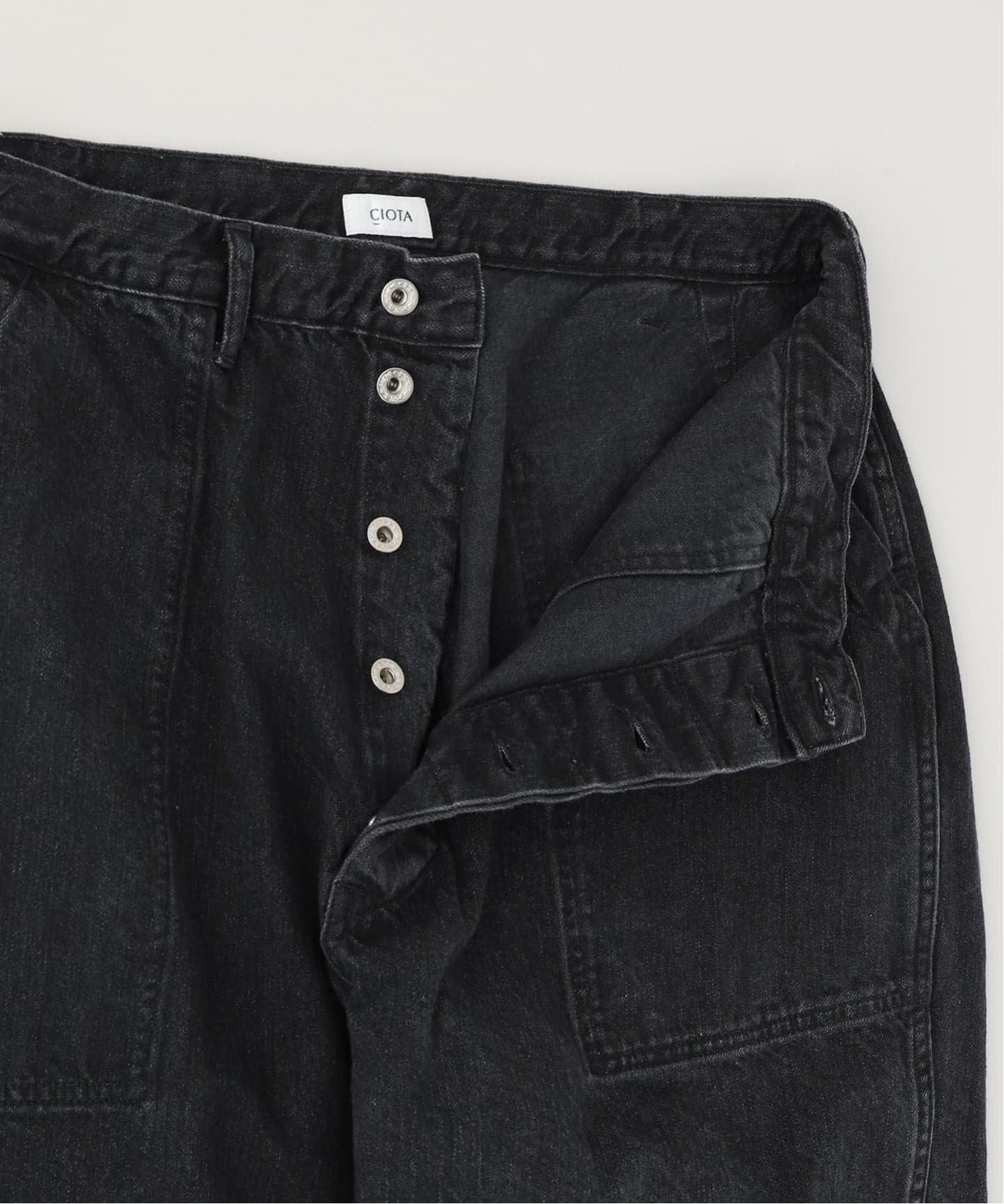 CIOTA (シオタ) DENIM BAKER PANTS Medium Black（デニムパンツ