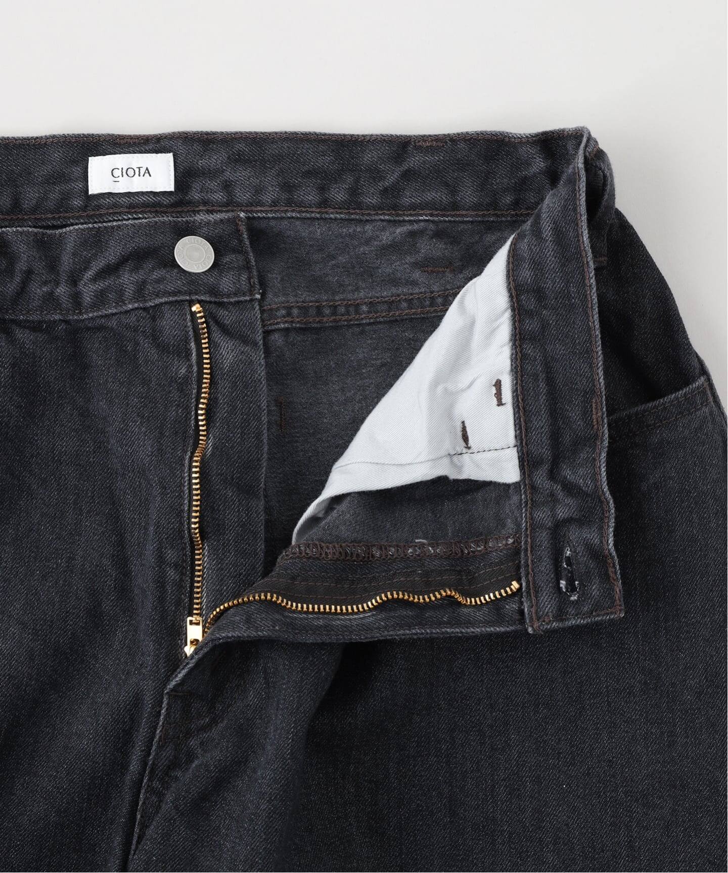 CIOTA (シオタ) Wide 5Pocket Pants Medium Black（デニムパンツ 