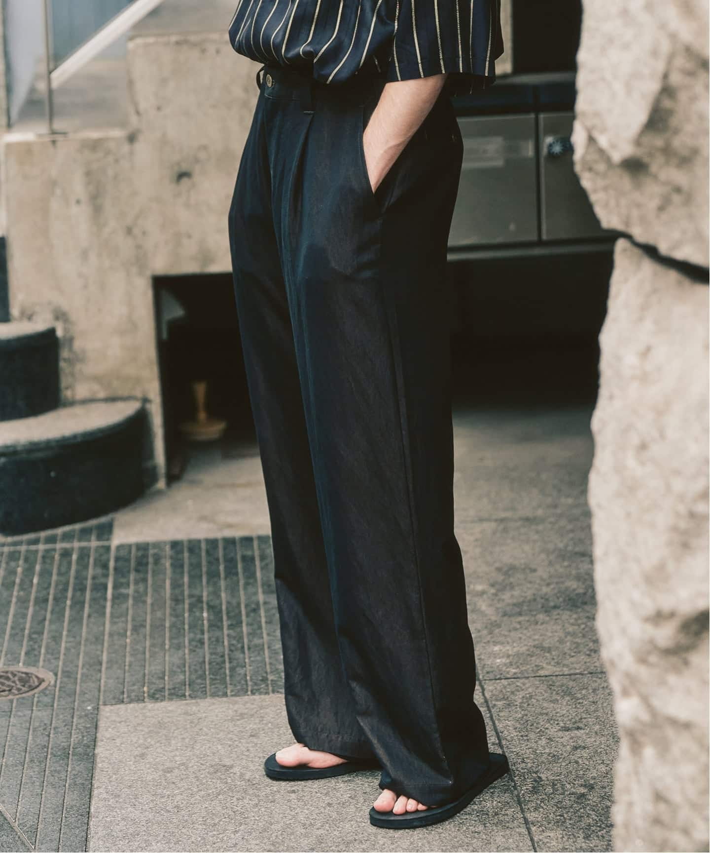 シャンブレー ワイドスラックス（スラックス）｜417 EDIFICE（フォー