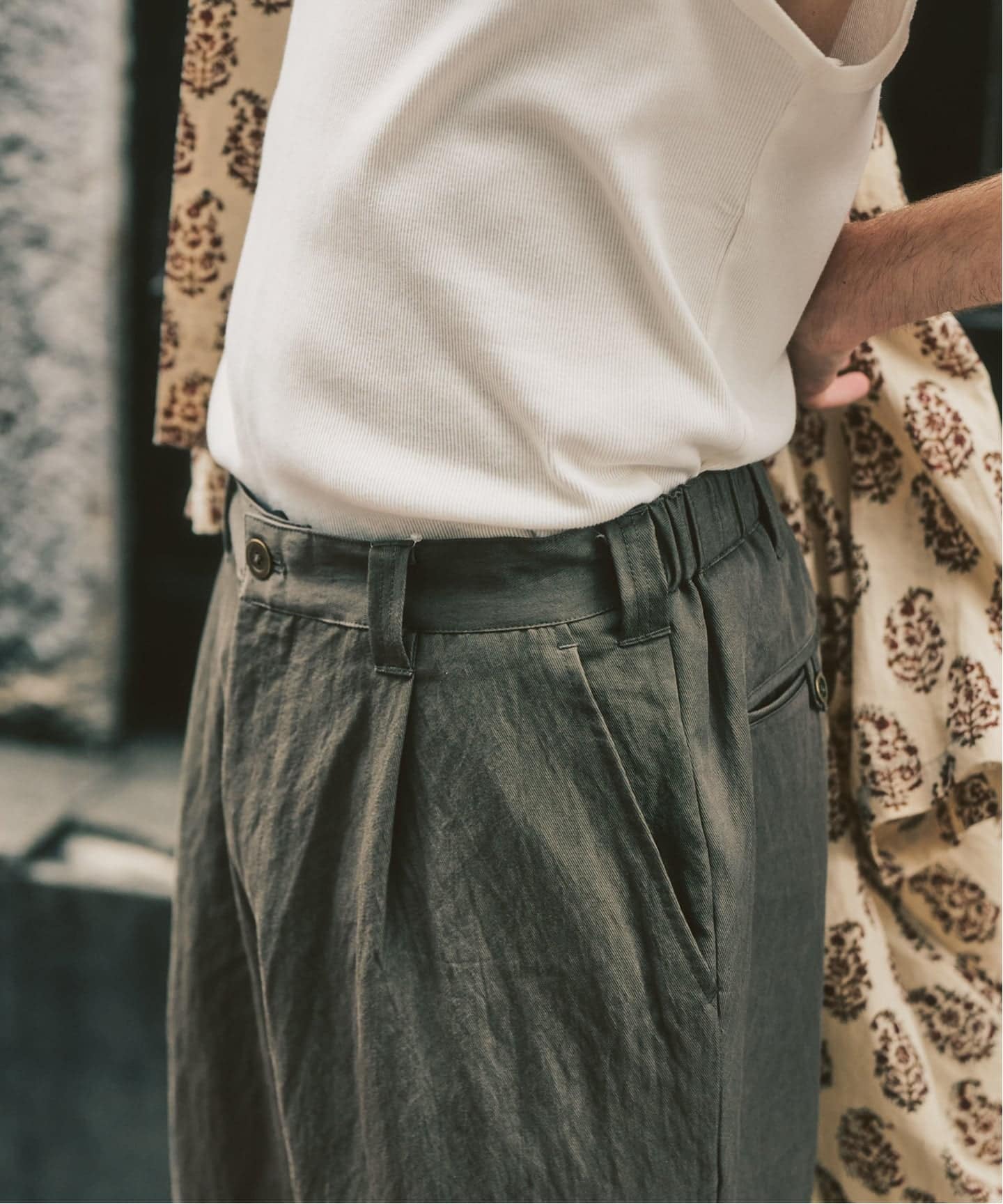 シャンブレー ワイドスラックス（スラックス）｜417 EDIFICE（フォー