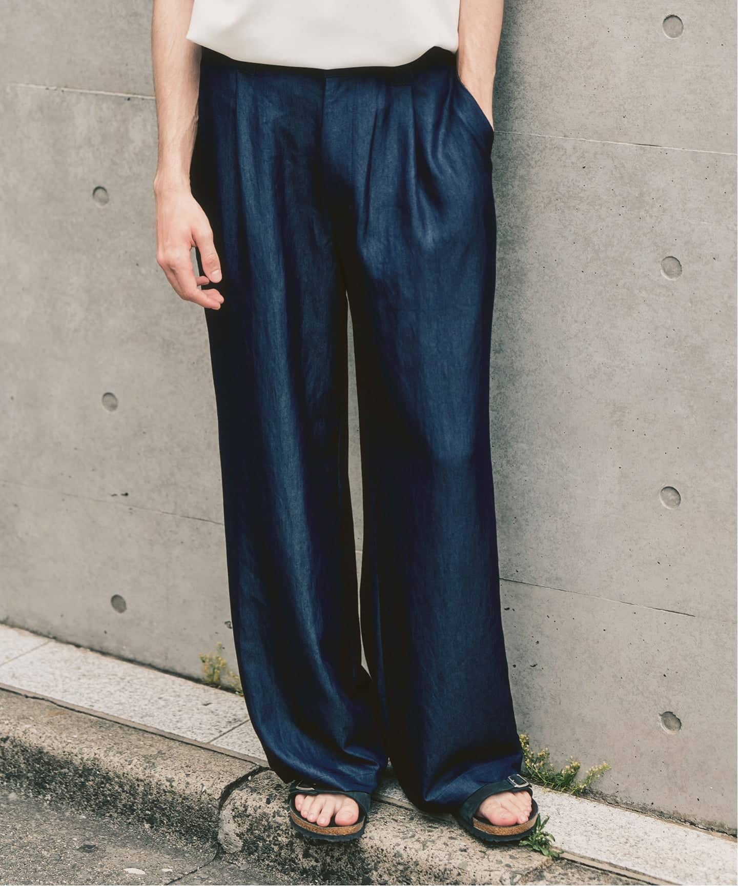 シャンブレー ワイドスラックス（スラックス）｜417 EDIFICE（フォー