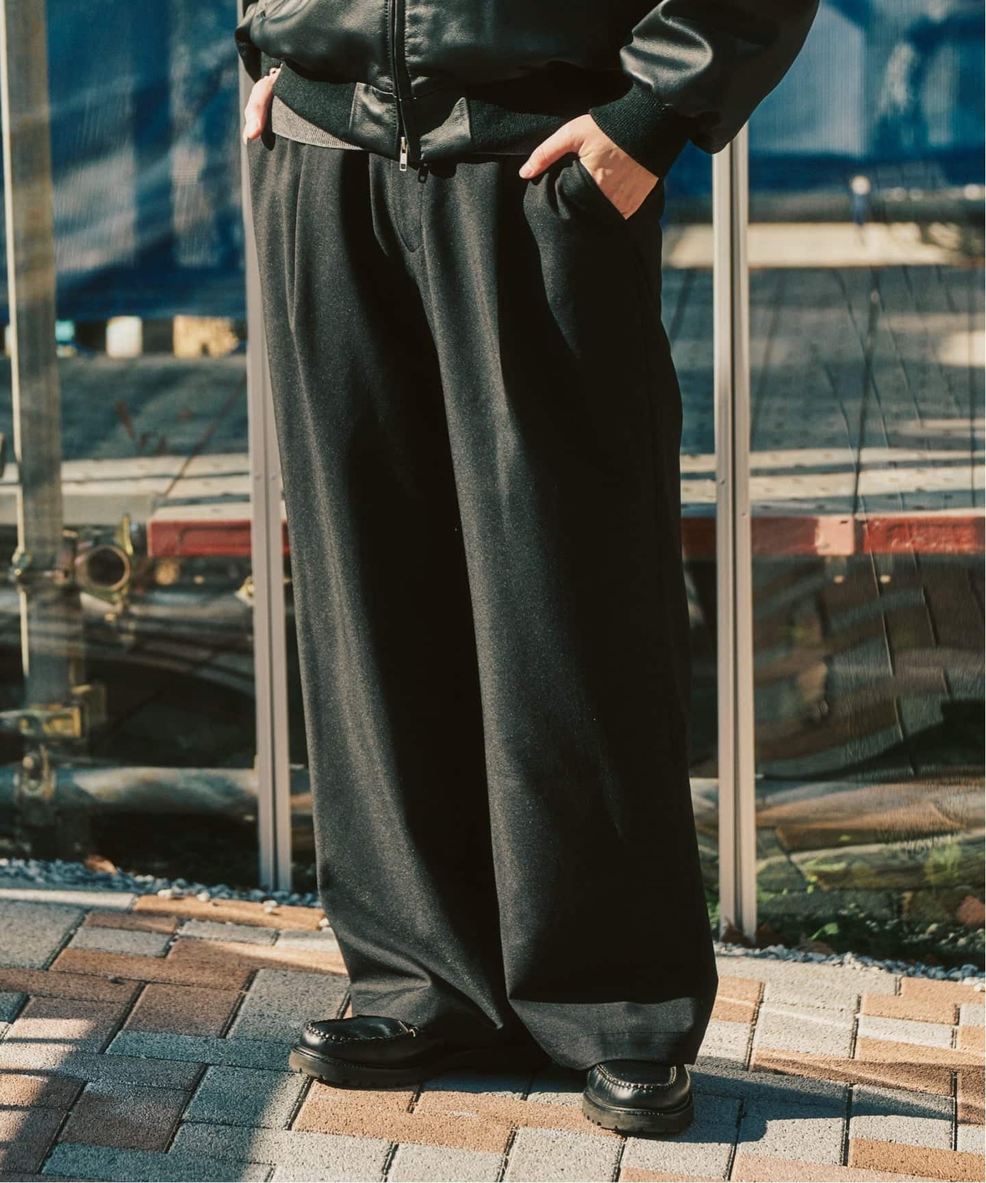 TRツイル ワイドイージーパンツ ”セットアップ着用可能”（スラックス