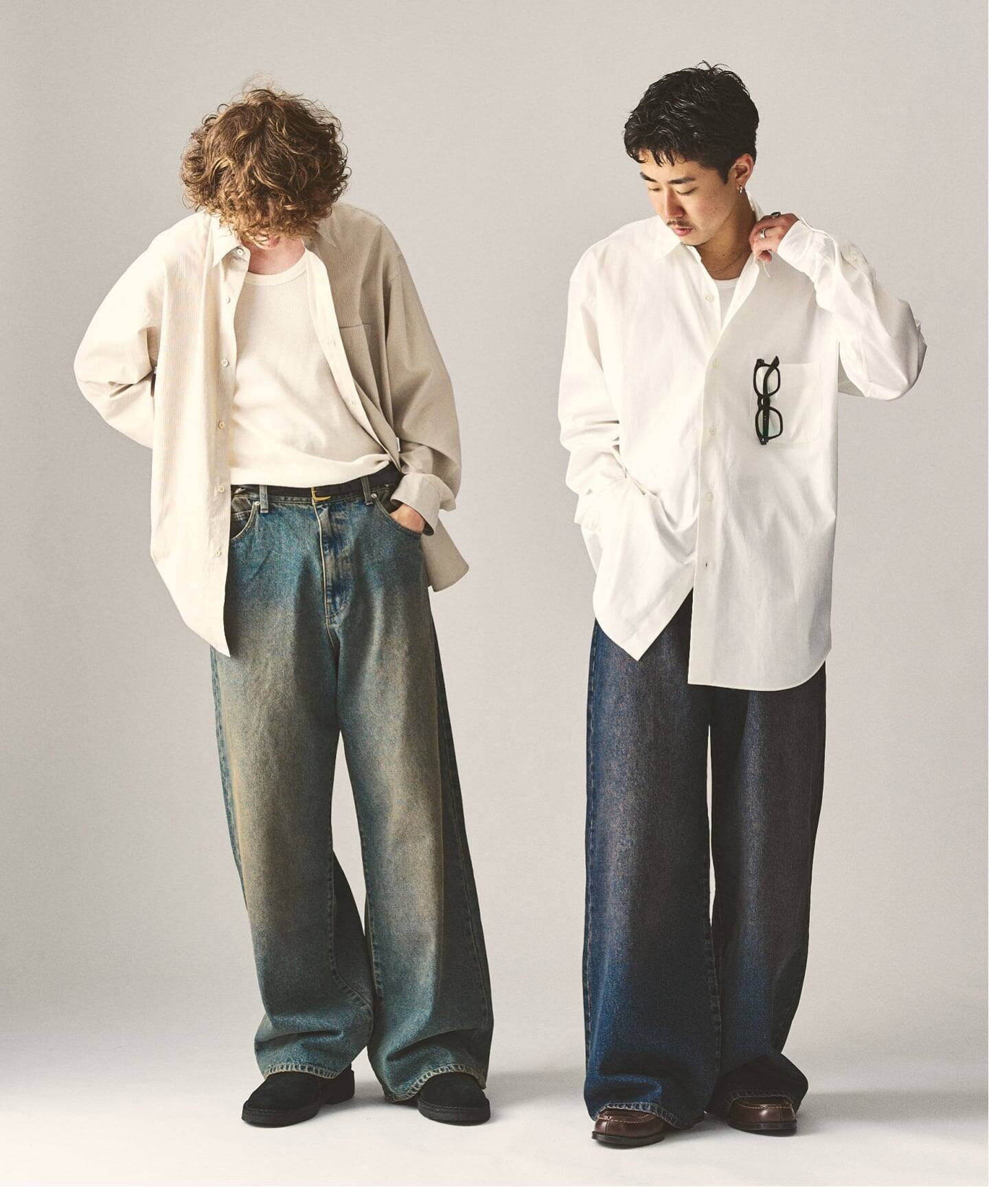 13.5OZ フェードグレー ワイドデニム（デニムパンツ・ジーンズ）｜417 
