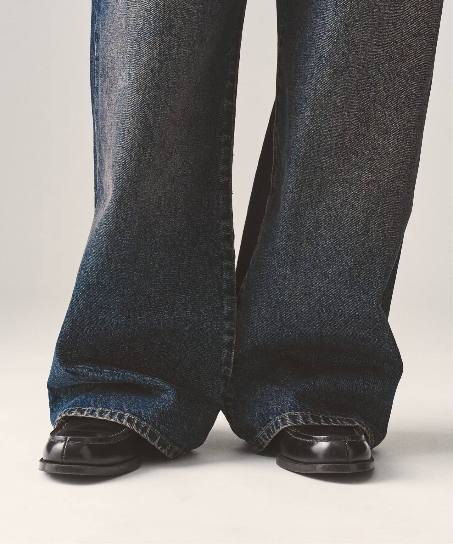 13.5OZ フェードグレー ワイドデニム（デニムパンツ・ジーンズ）｜417 
