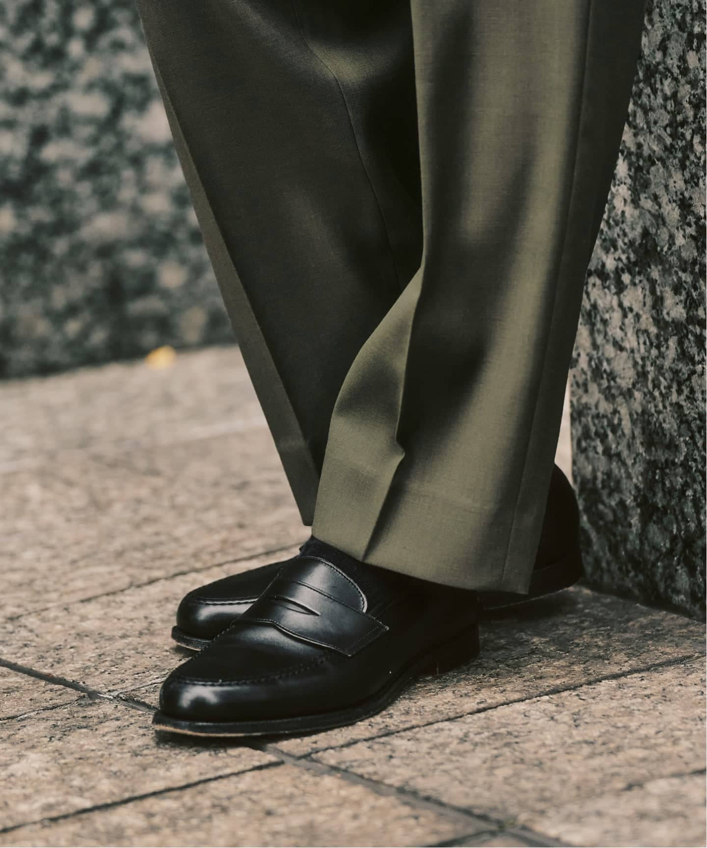 TWツイル 2タックパンツ 