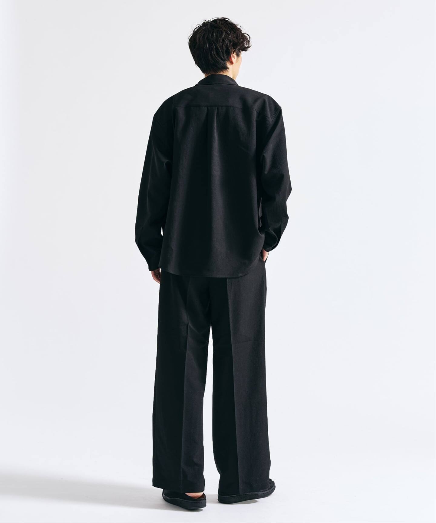 G&F Co. 黒スラックス Pクレープ イージースラックス（スラックス）｜417 EDIFICE（フォー