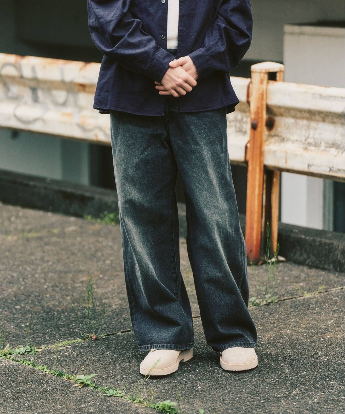 12.5OZ フェードグレー ワイドデニム（デニムパンツ・ジーンズ）｜417