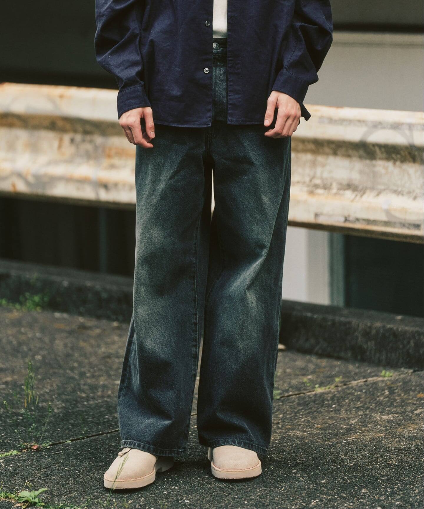 12.5OZ フェードグレー ワイドデニム（デニムパンツ・ジーンズ）｜417