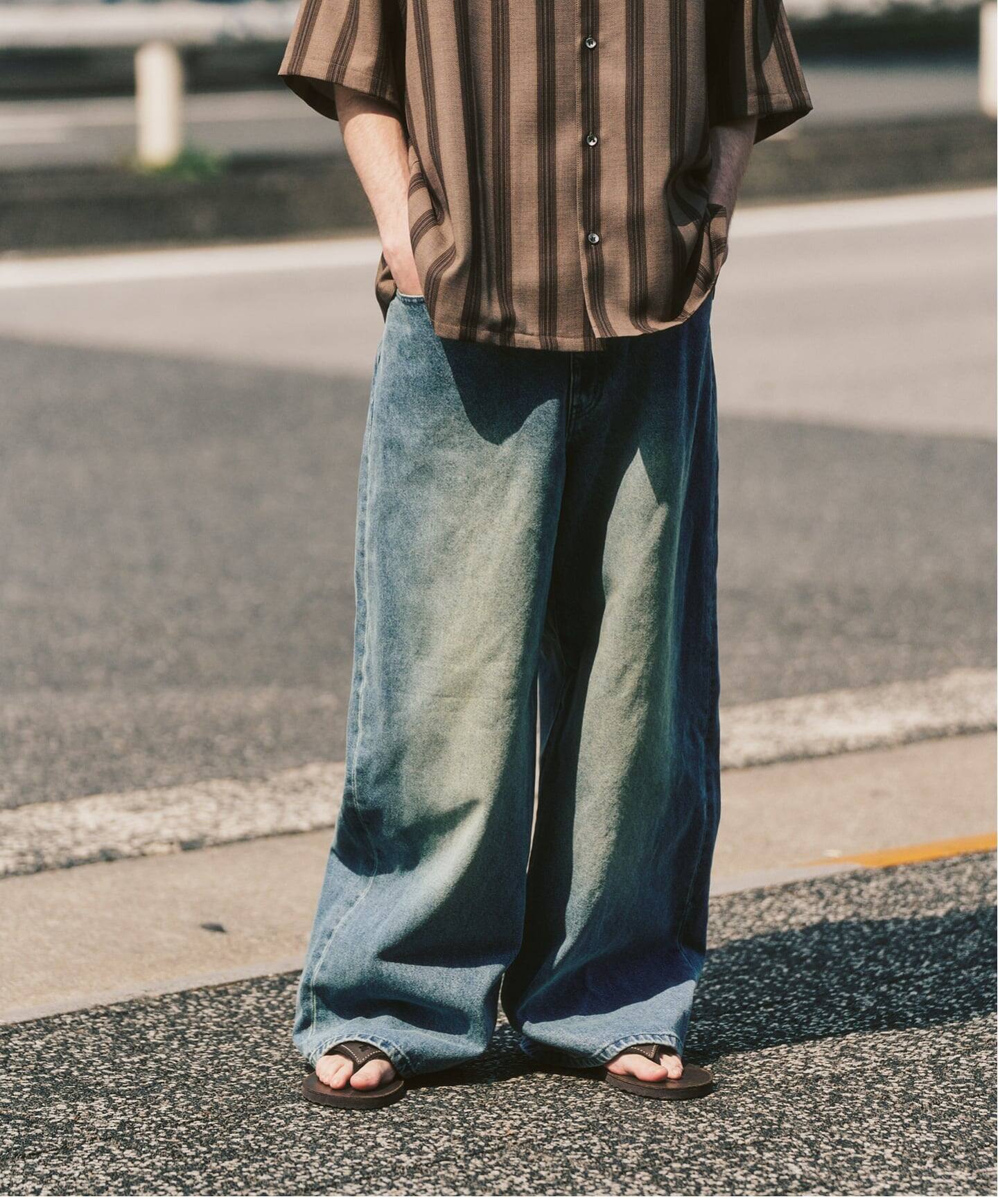 12.5OZ フェードグレー ワイドデニム（デニムパンツ・ジーンズ）｜417