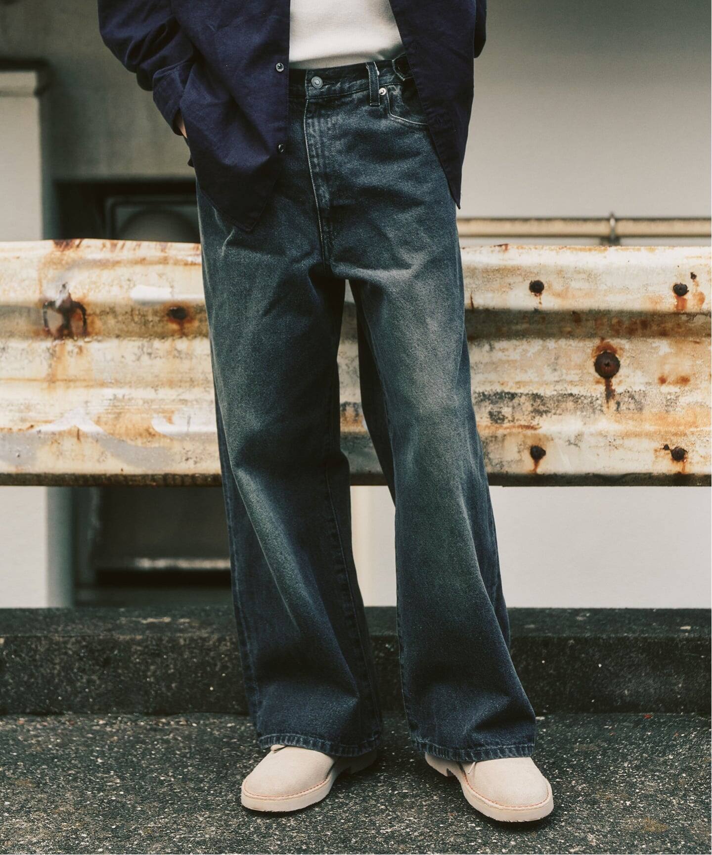 12.5OZ フェードグレー ワイドデニム（デニムパンツ・ジーンズ）｜417 