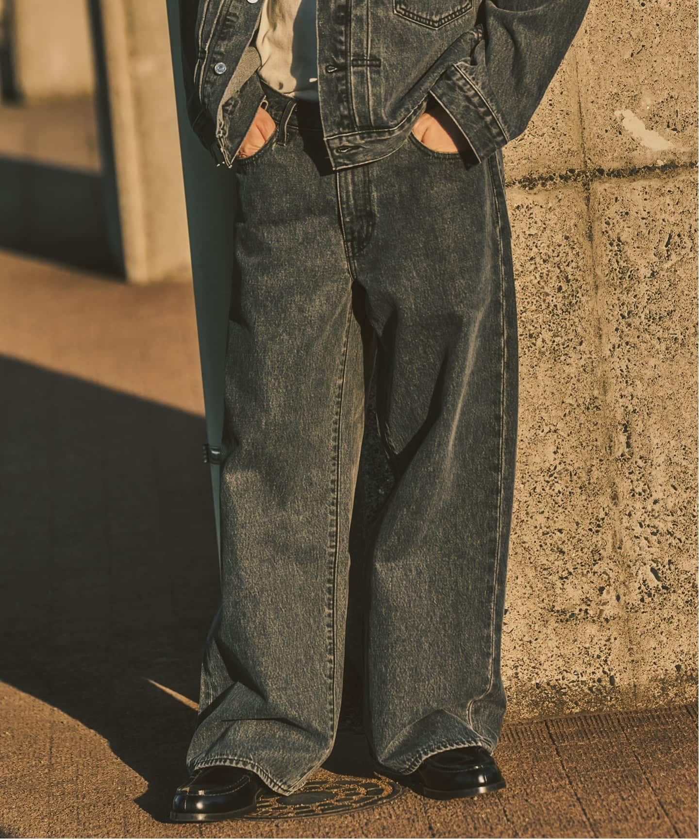 Levi's(リーバイス) 別注 Baggy Wide Leg デニムパンツ（L30）（デニム