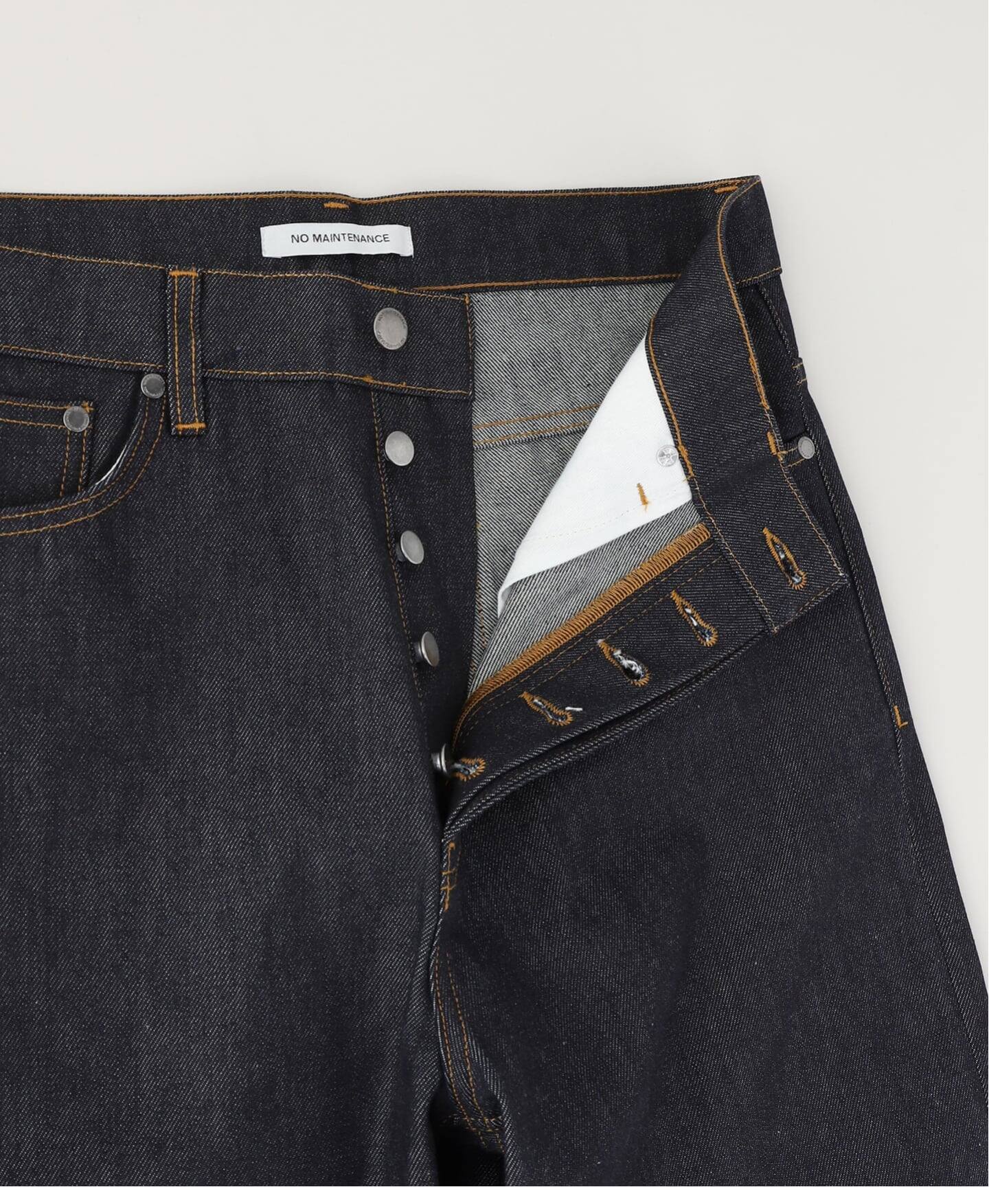 NO MAINTENANCEノーメンテナンス NO MAINTENANCE / ノーメンテナンス BAGGY DENIM RAW BLUE（デニム