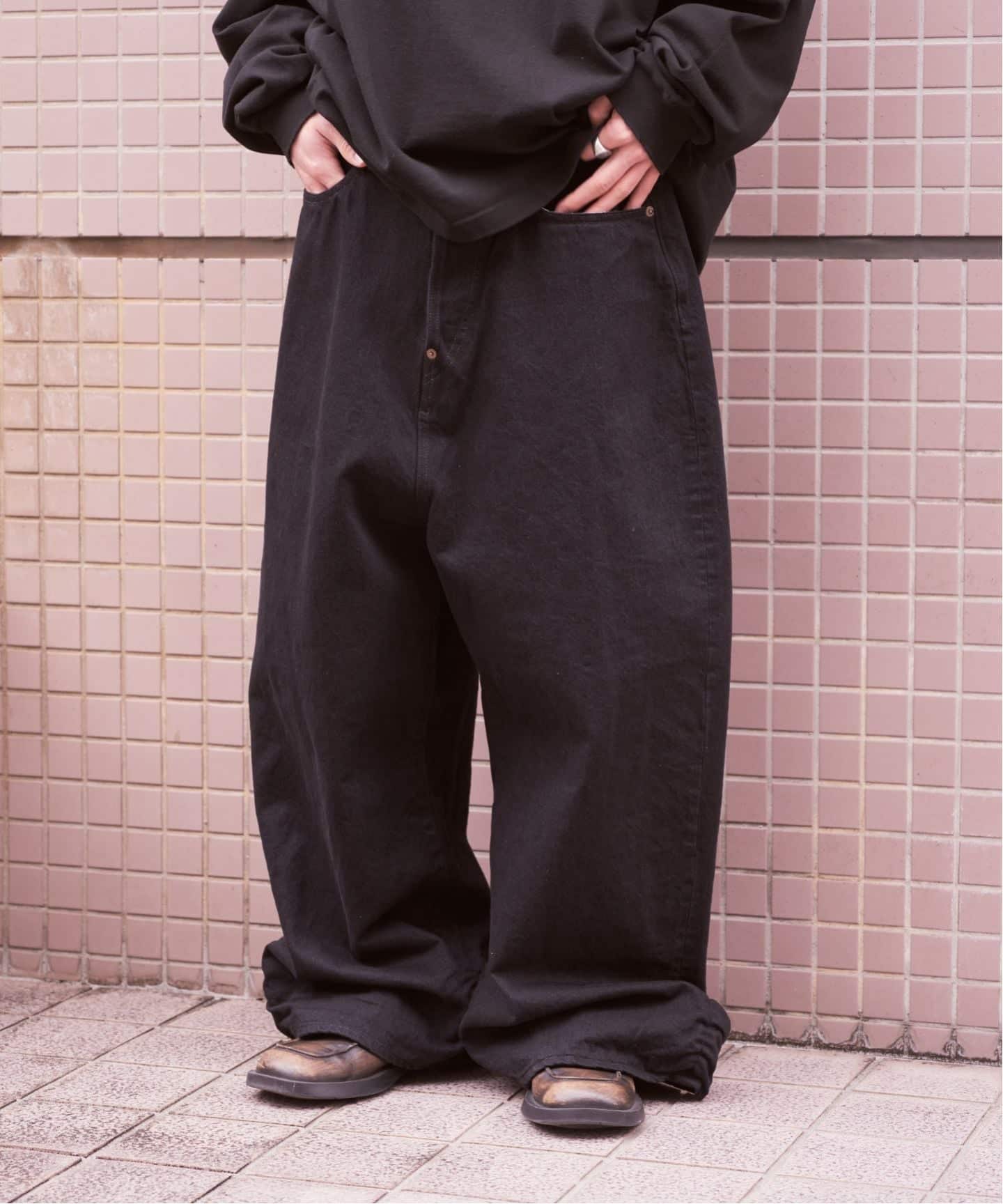 feromed FRESH MAN DENIM WIDE PANTS ブラック refomed / リフォメッド FRESH MAN DENIM WIDE PANTS 