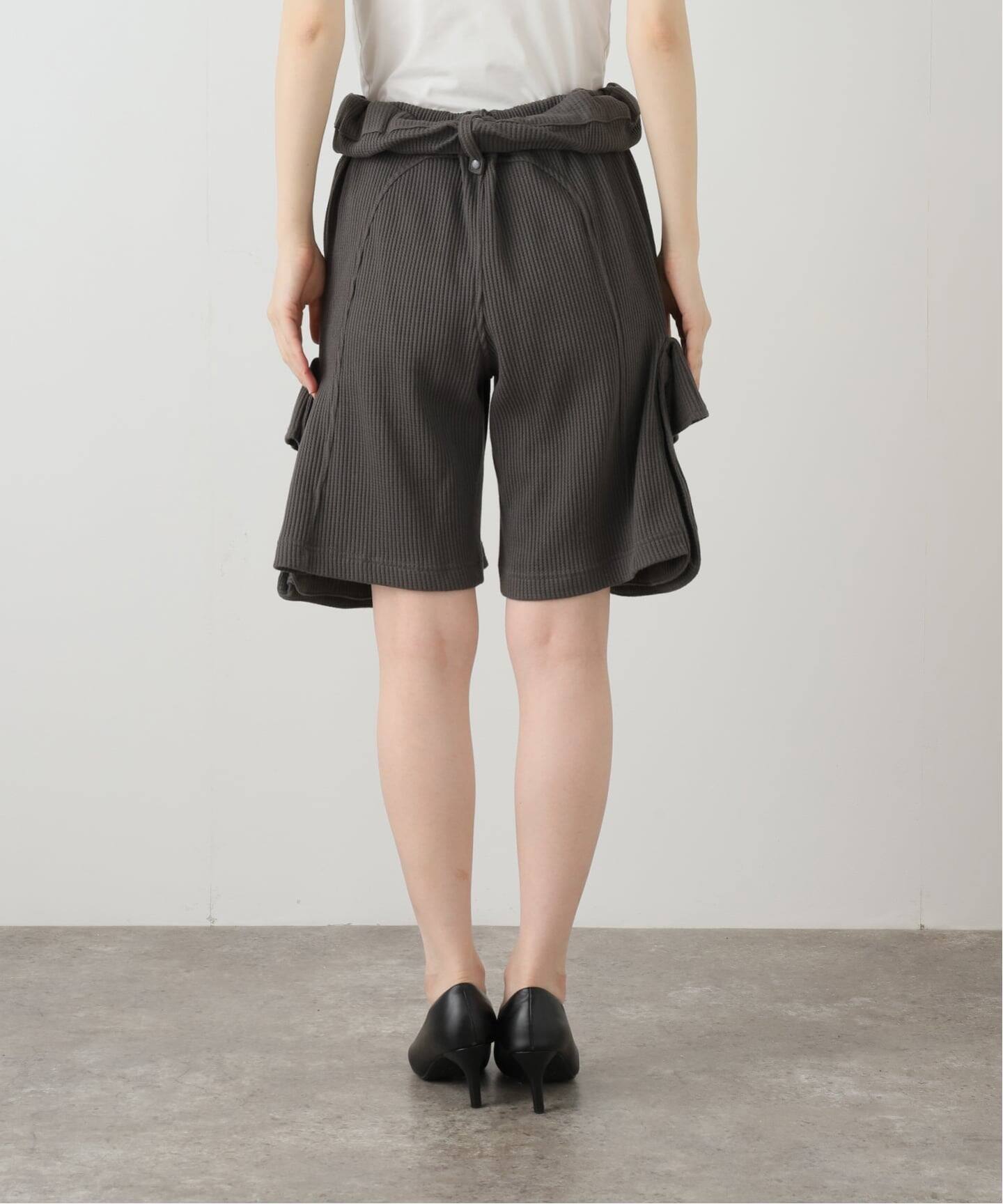 OPEN YY カーゴショートパンツ グレー Geek Office / ギークオフィス】OPEN YY / ROLLED WAIST WAFFLE CARGO