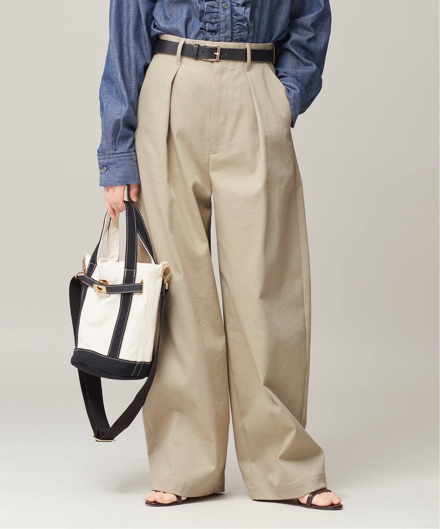 値下げ　新品未使用　ジャーナルスタンダードレサージュチノパンツ 追加4》CP タックチノパンツ（チノパンツ）｜JOURNAL STANDARD L