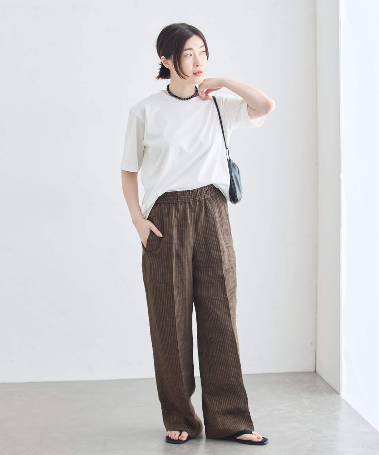 予約》FABRICAリネンストライプパンツ（スラックス）｜JOURNAL