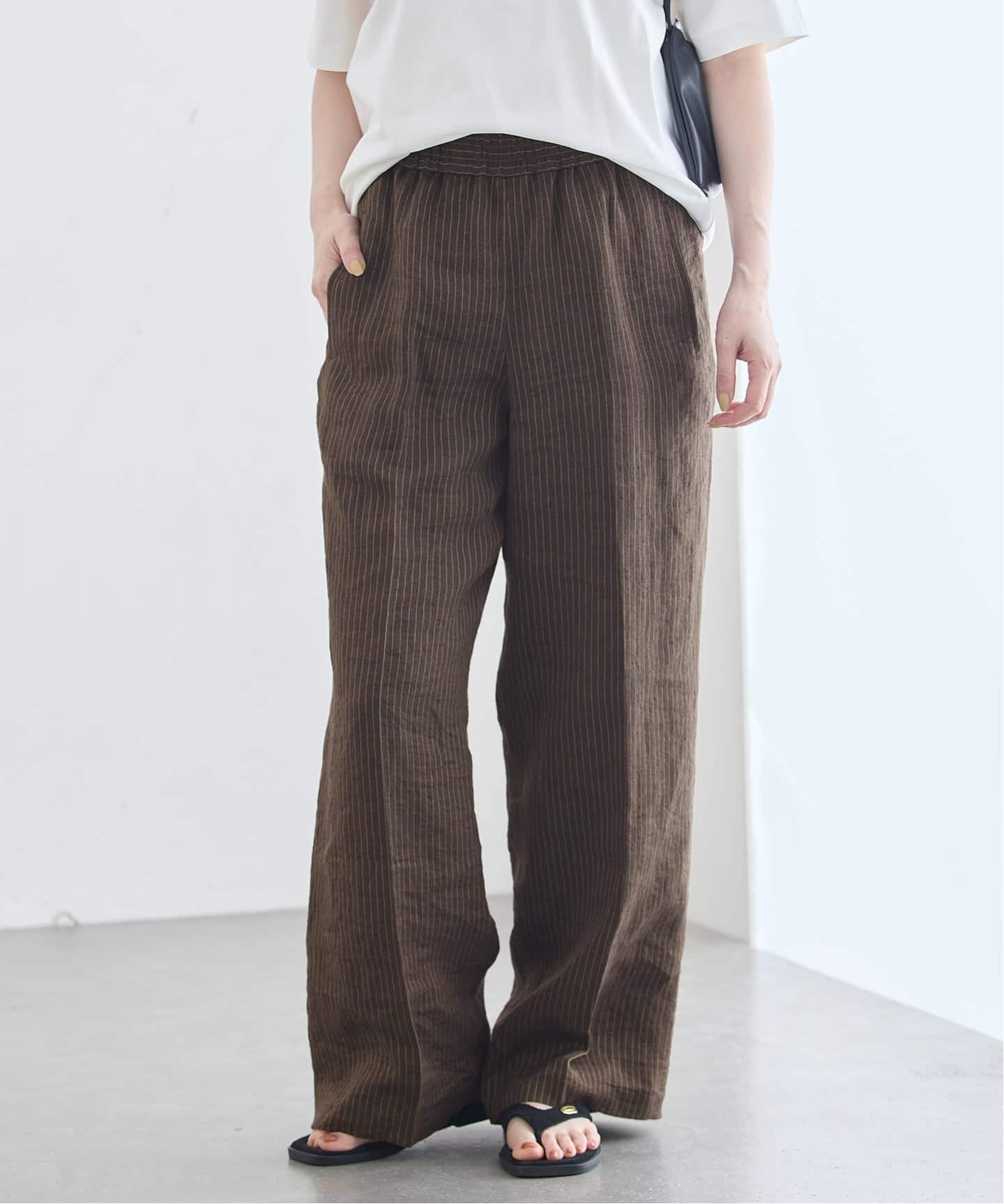 予約》FABRICAリネンストライプパンツ（スラックス）｜JOURNAL