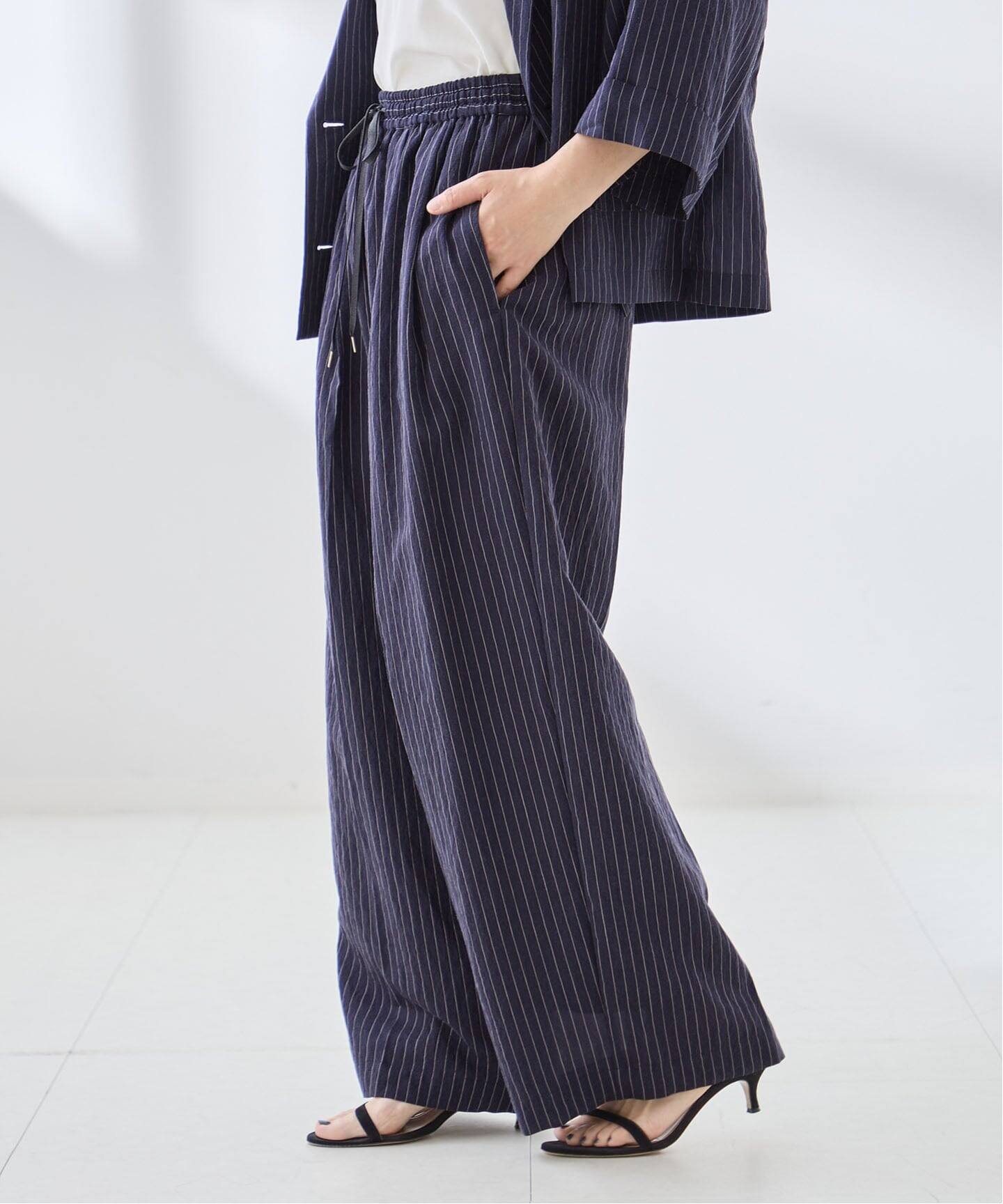 シルクMIXシアー&ストライプパンツ（その他パンツ）｜JOURNAL STANDARD 