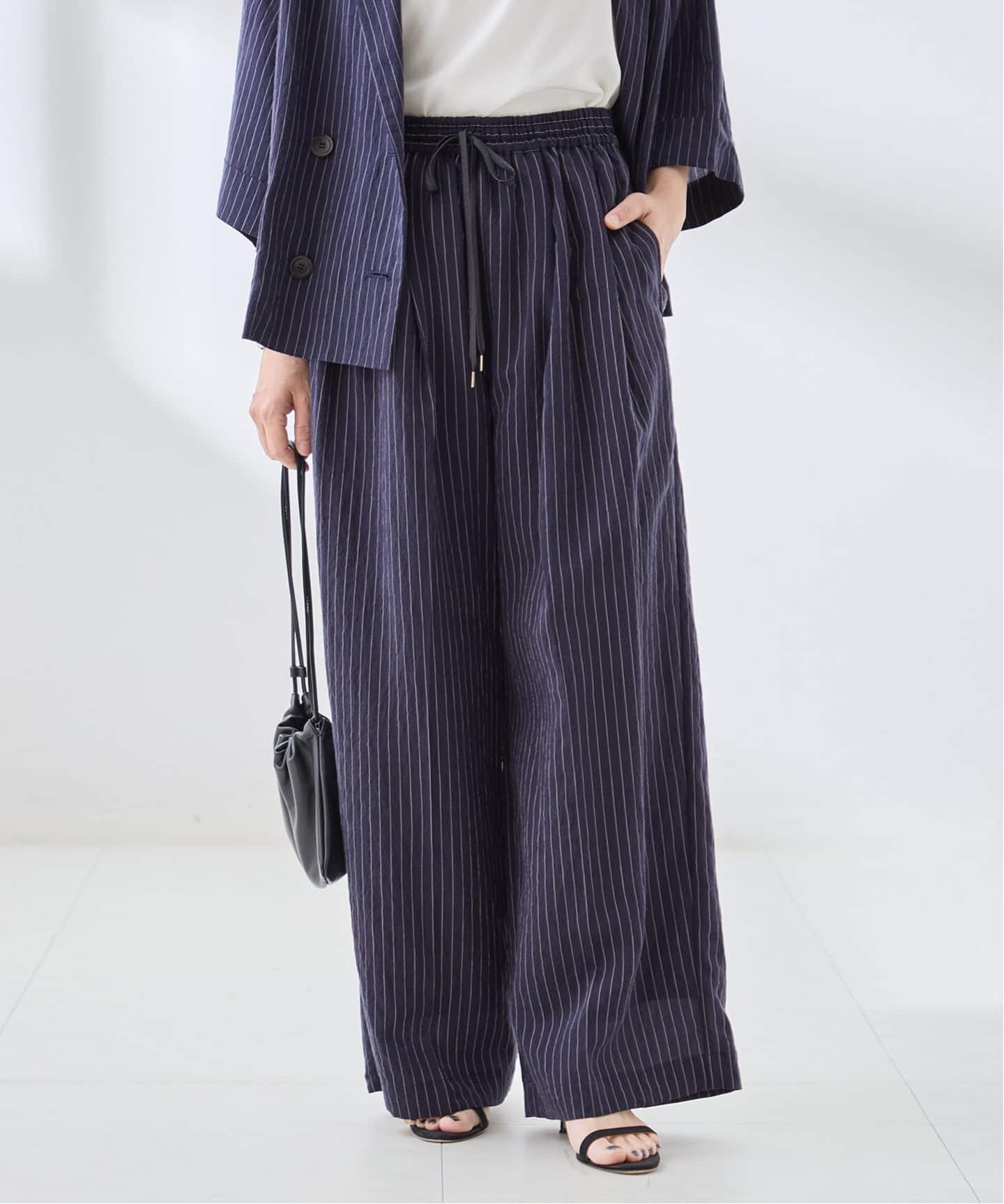 シルクMIXシアー&ストライプパンツ（その他パンツ）｜JOURNAL STANDARD