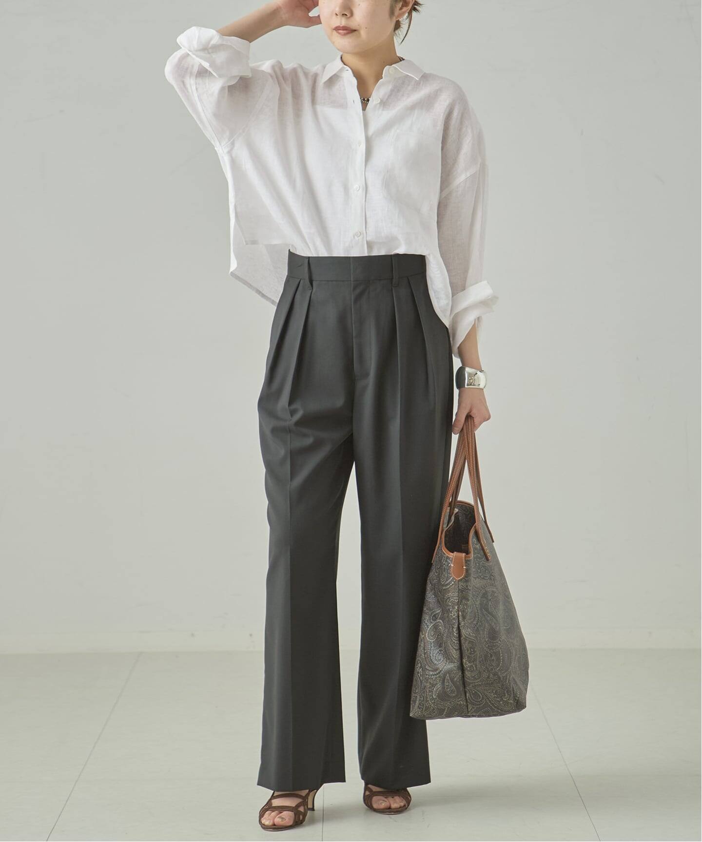 セットアップ可》POPLIN ダブルタックパンツ（スラックス）｜JOURNAL