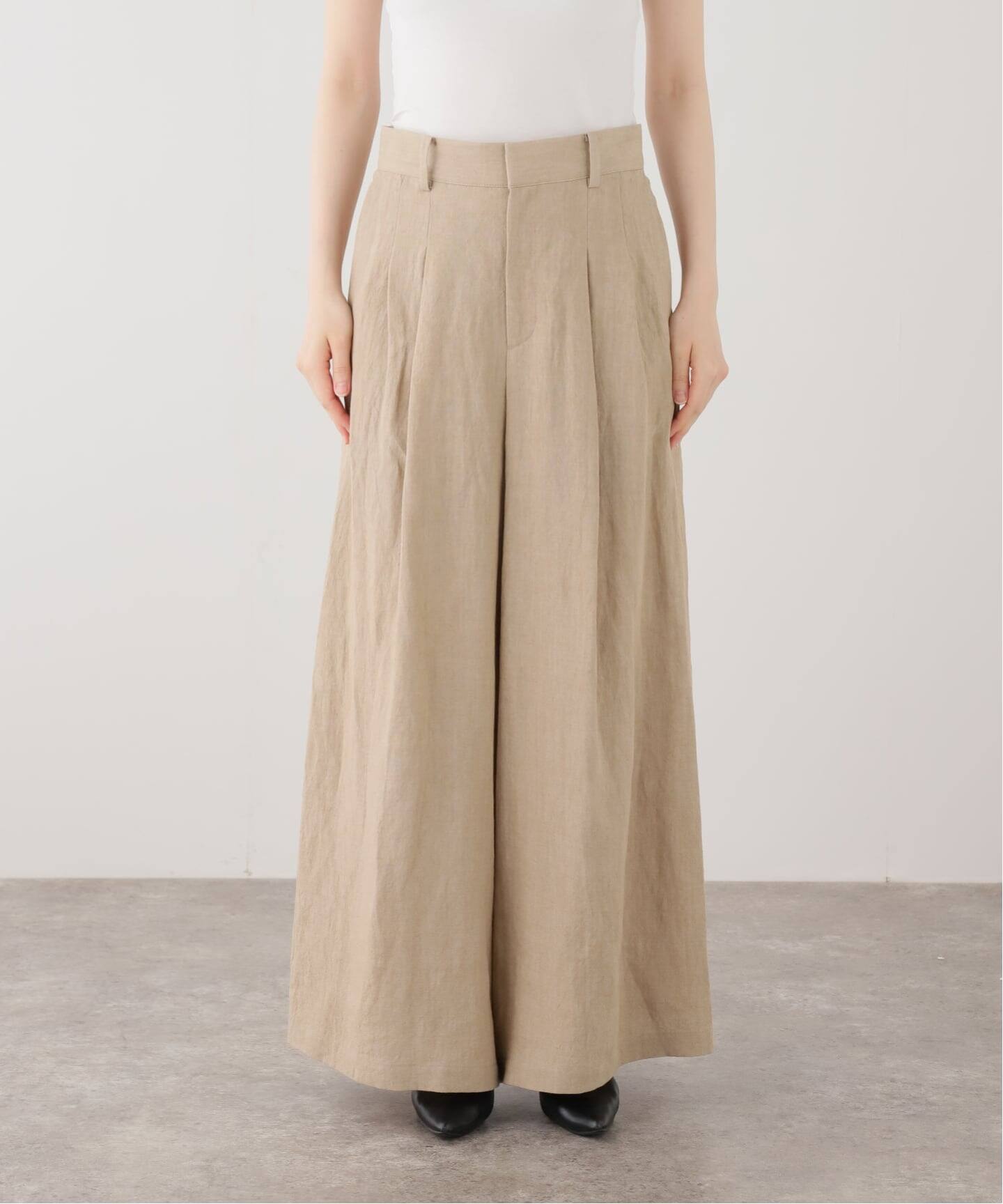 セットアップ可》トリプルリネンキュロットパンツ（スラックス