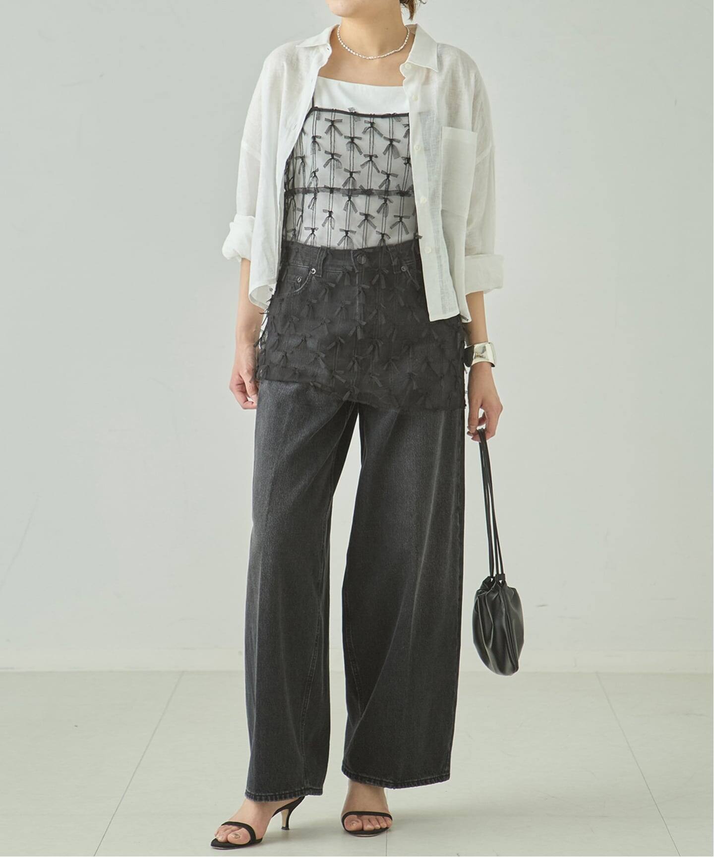 HAIKURE/ハイクル】BETHEANY ASIAN FIT MID BLACK デニムパンツ