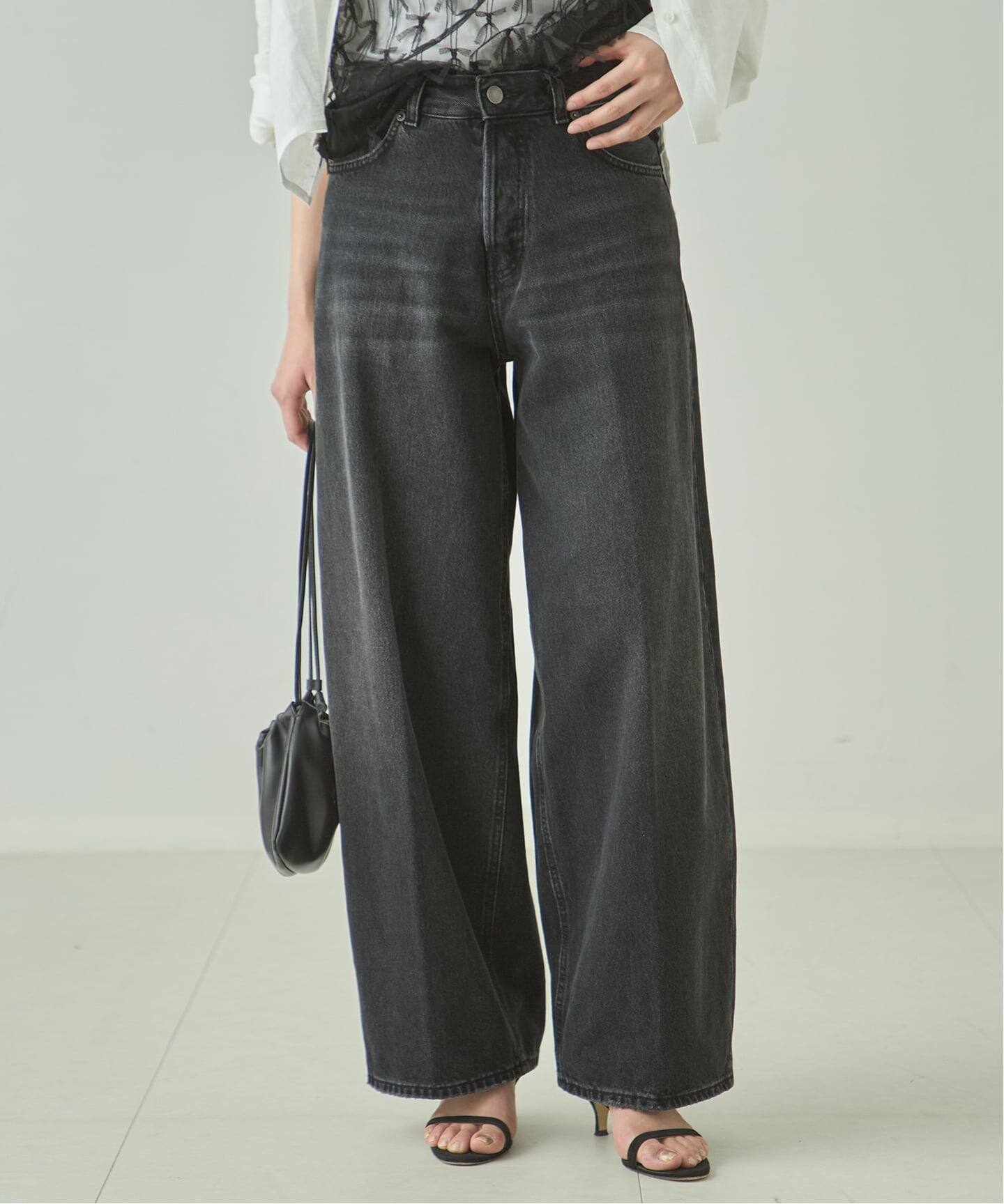 HAIKURE/ハイクル】BETHEANY ASIAN FIT MID BLACK デニムパンツ 