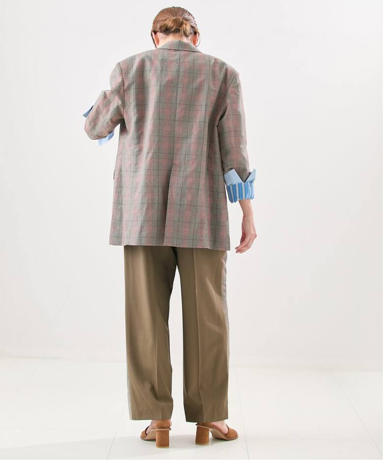 Uhr/ウーア】Patchwork Front Tuck Pants：パンツ（スラックス 