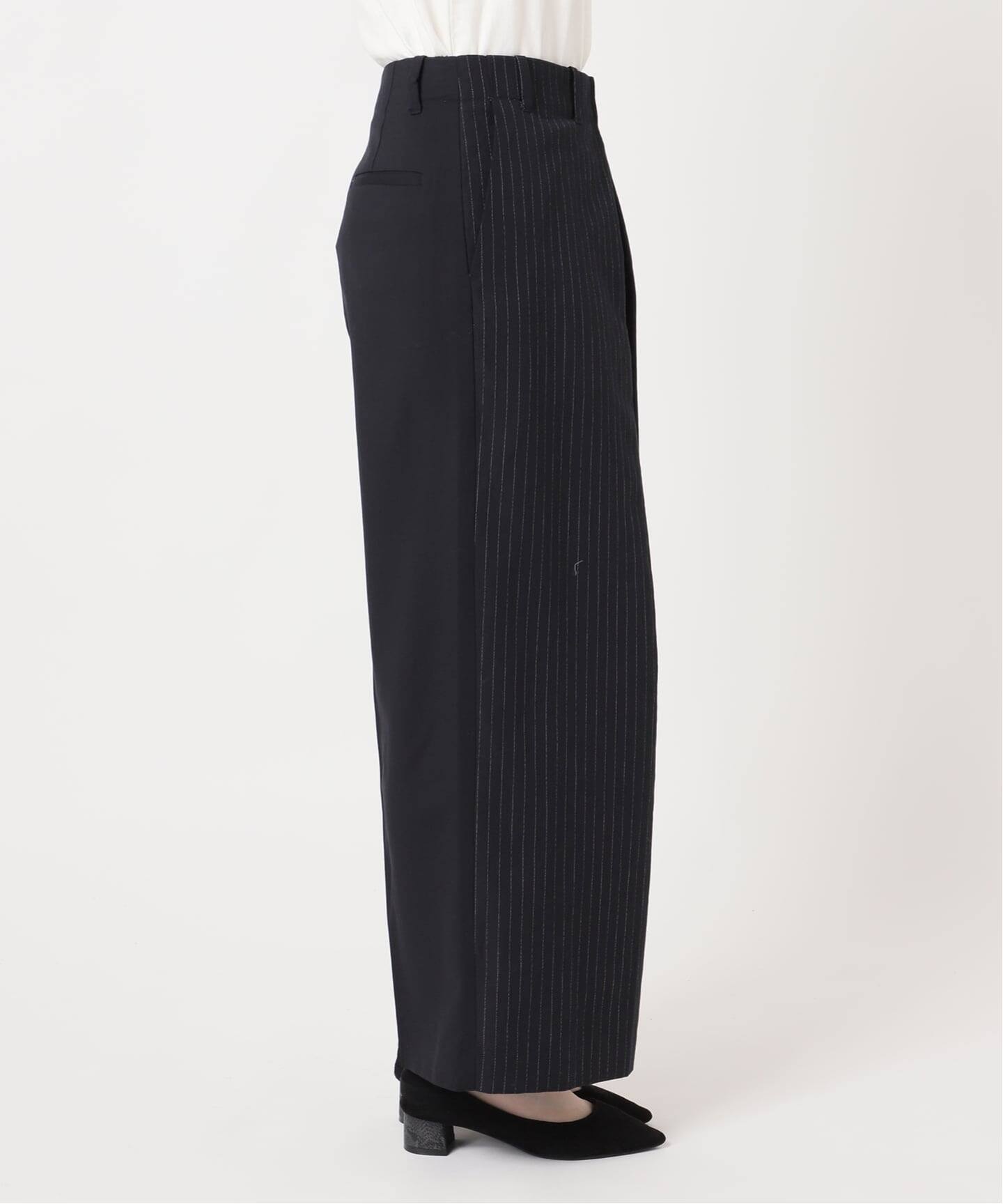 Uhr/ウーア】Patchwork Front Tuck Pants：パンツ（スラックス