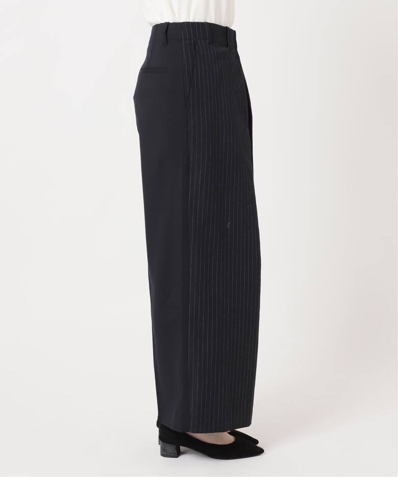 Uhr/ウーア】Patchwork Front Tuck Pants：パンツ（スラックス 