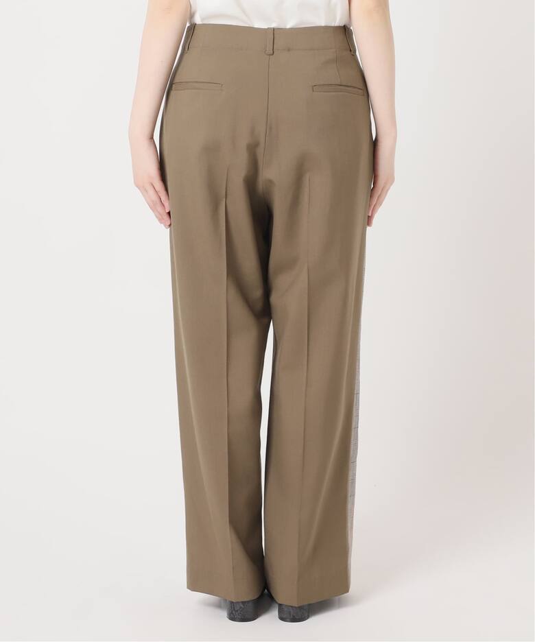 Uhr/ウーア】Patchwork Front Tuck Pants：パンツ（スラックス 