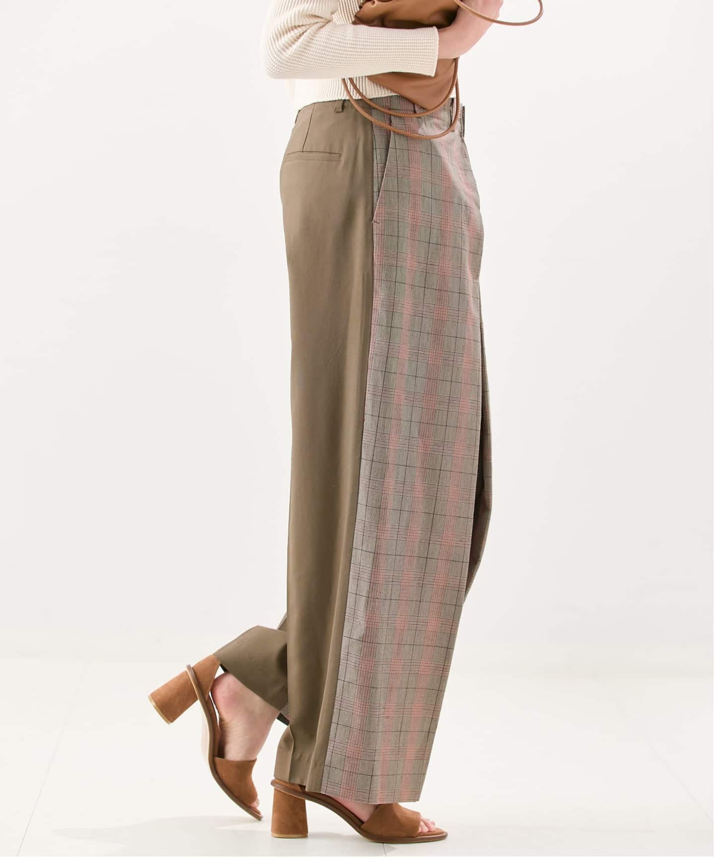 ourhour design pants スラックス Uhr/ウーア】Patchwork Front Tuck Pants：パンツ（スラックス