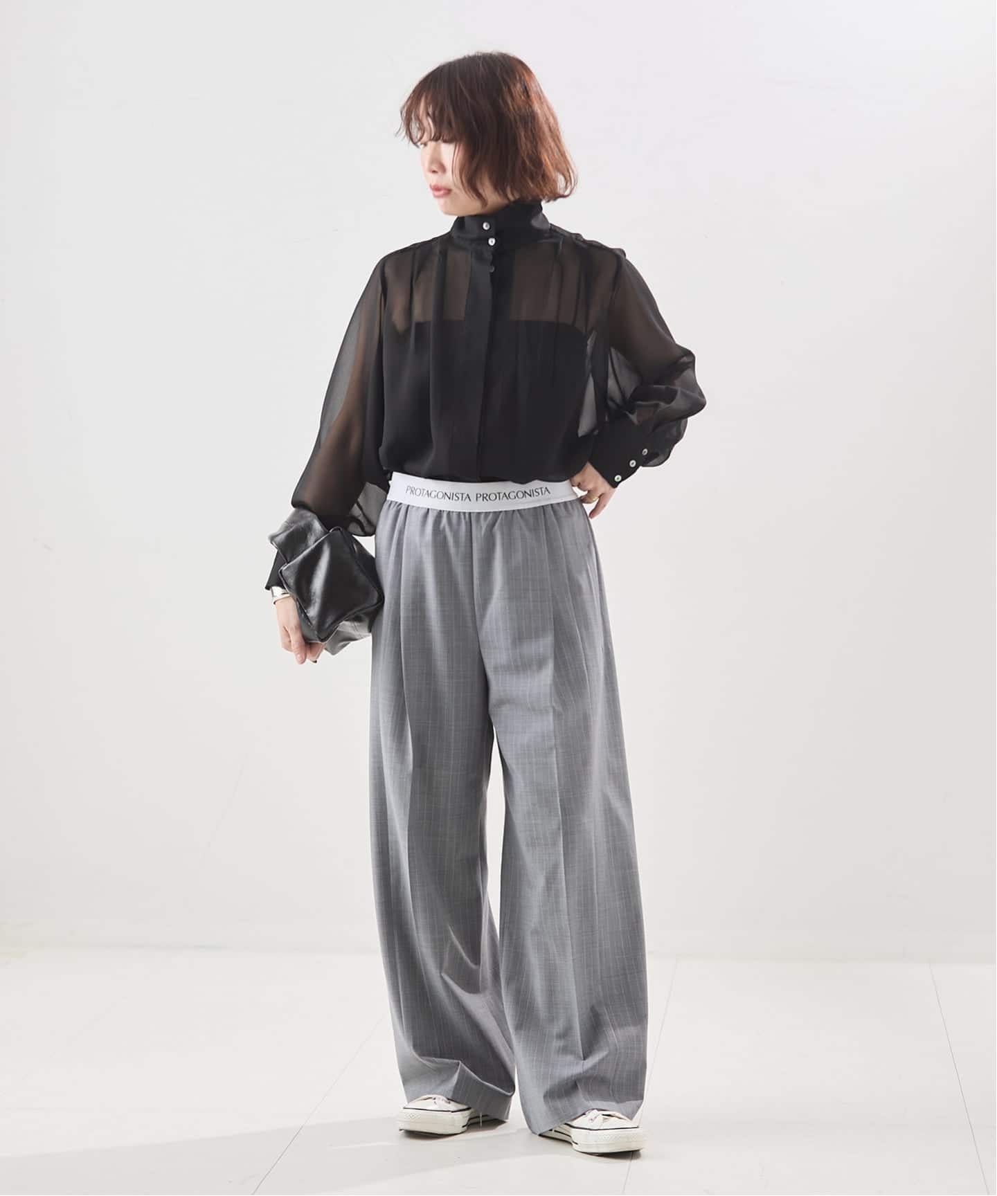 予約》【PROTAGONISTA/プロタゴニスタ】ベルトパンツ（スラックス