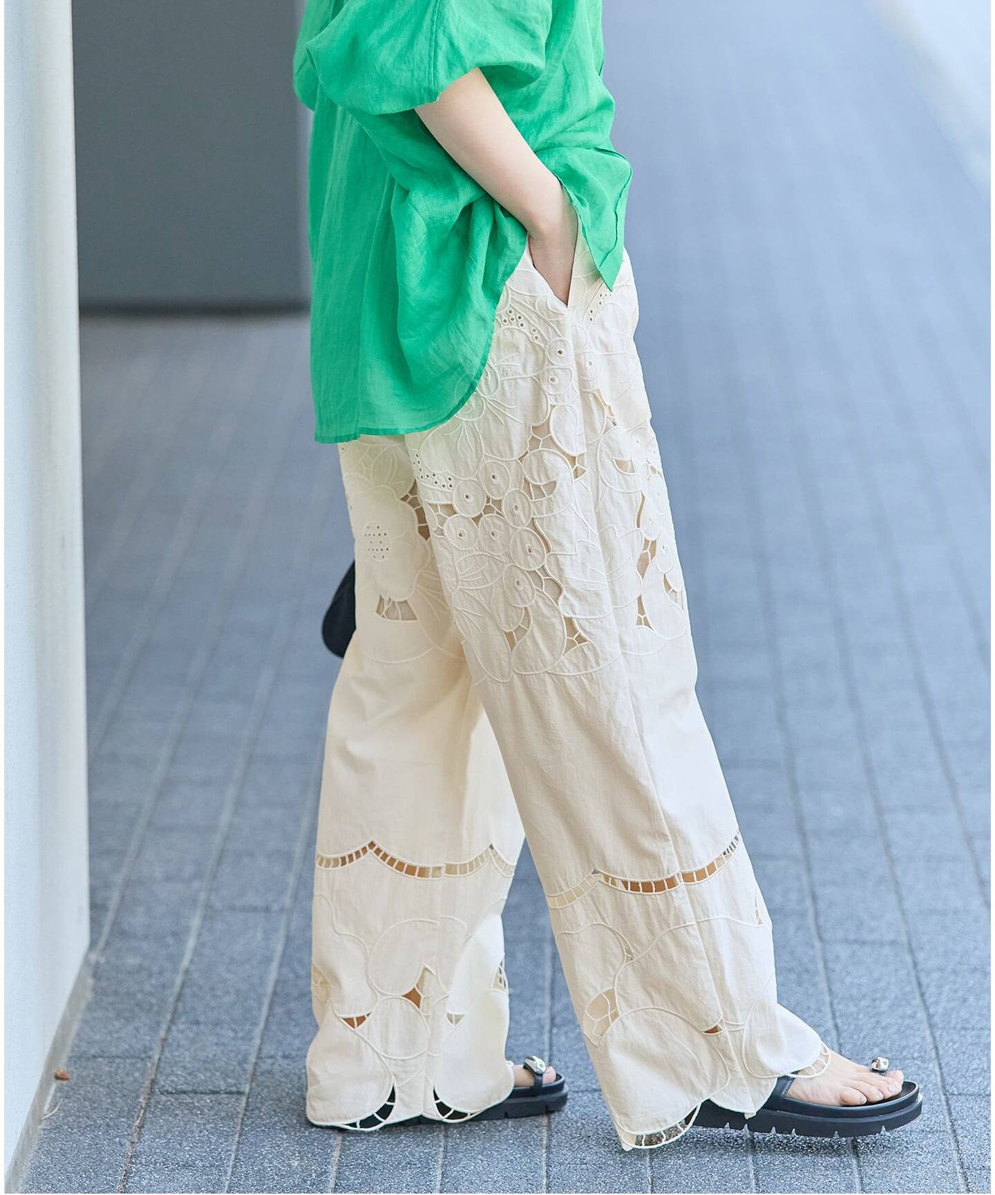 フラワーエンブロイダリースカラップ パンツ（その他パンツ）｜JOURNAL