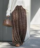 レオパードプリントギャザーパンツ