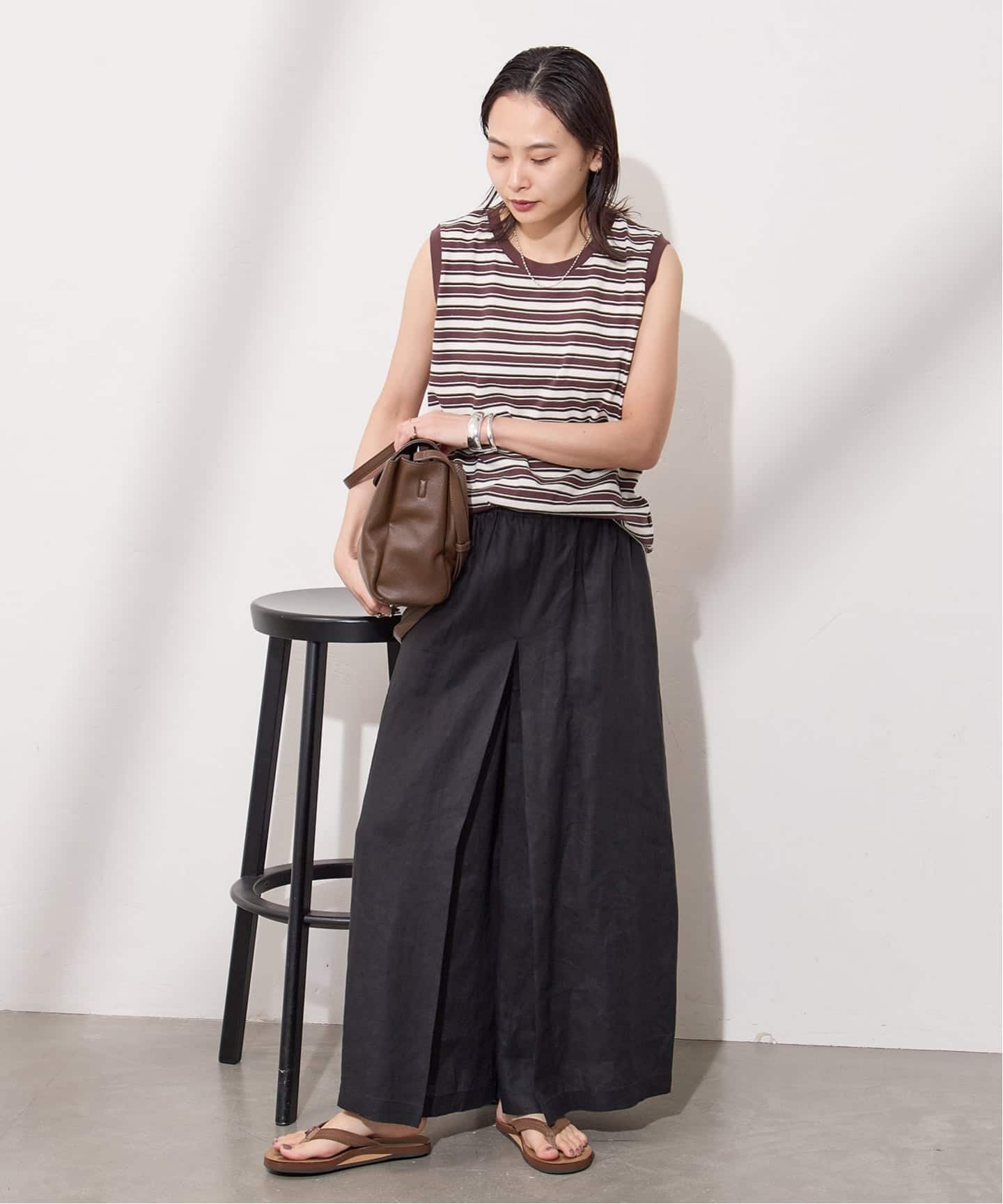 WEB限定追加》リネン タックキュロット（その他パンツ）｜JOURNAL