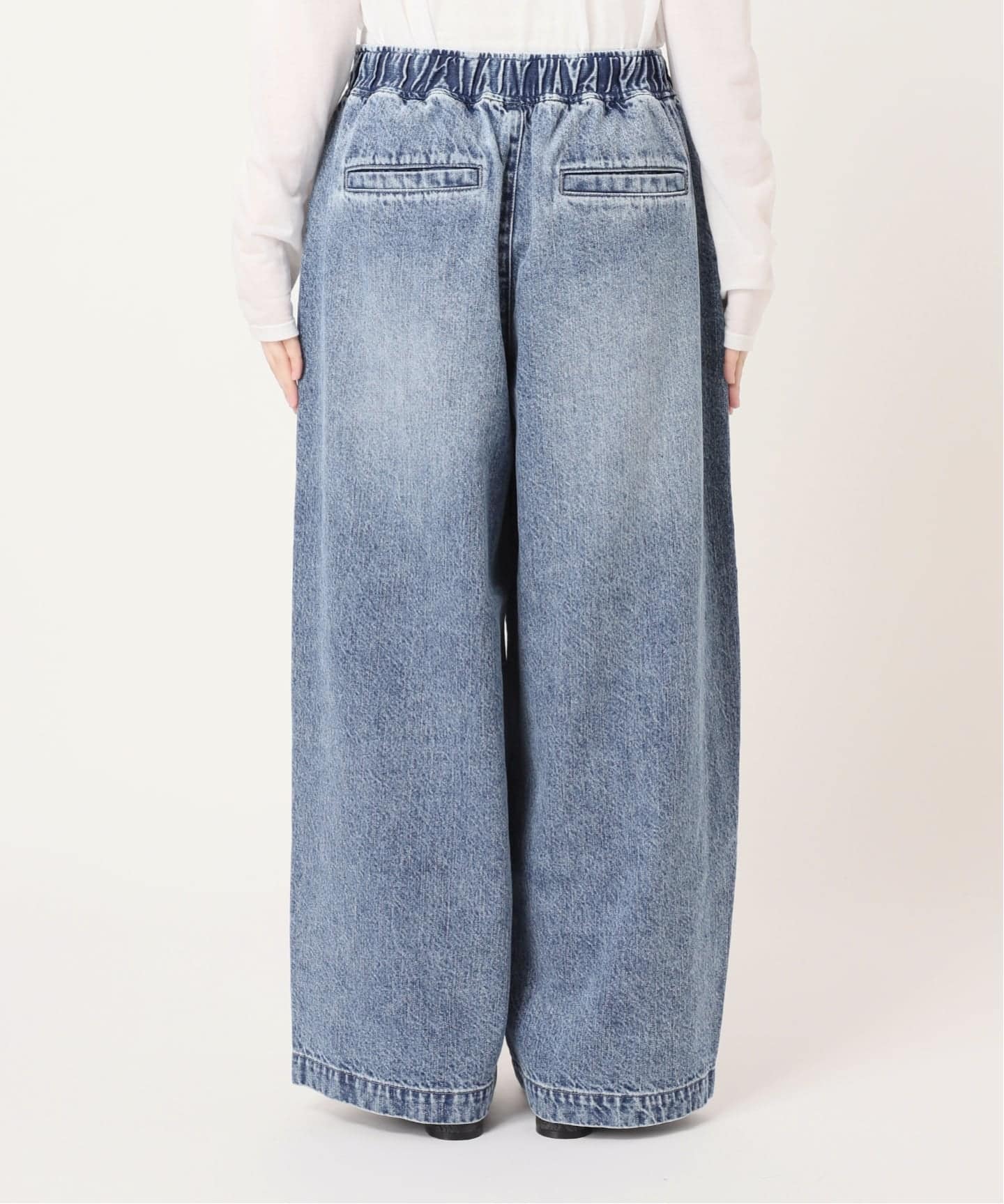 追加》イージーデニムワイドパンツ(デニムパンツ・ジーンズ 追加》イージーデニムワイドパンツ(デニムパンツ・ジーンズ