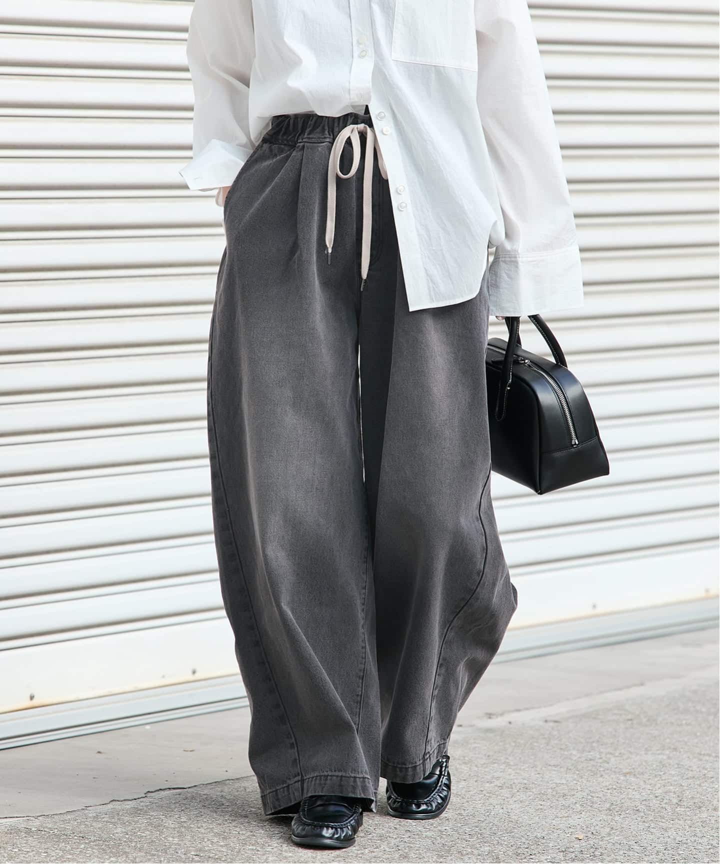 JOURNAL STANDARD イージーデニムワイドパンツ　38 ブラック 追加2》イージーデニムワイドパンツ（デニムパンツ・ジーンズ