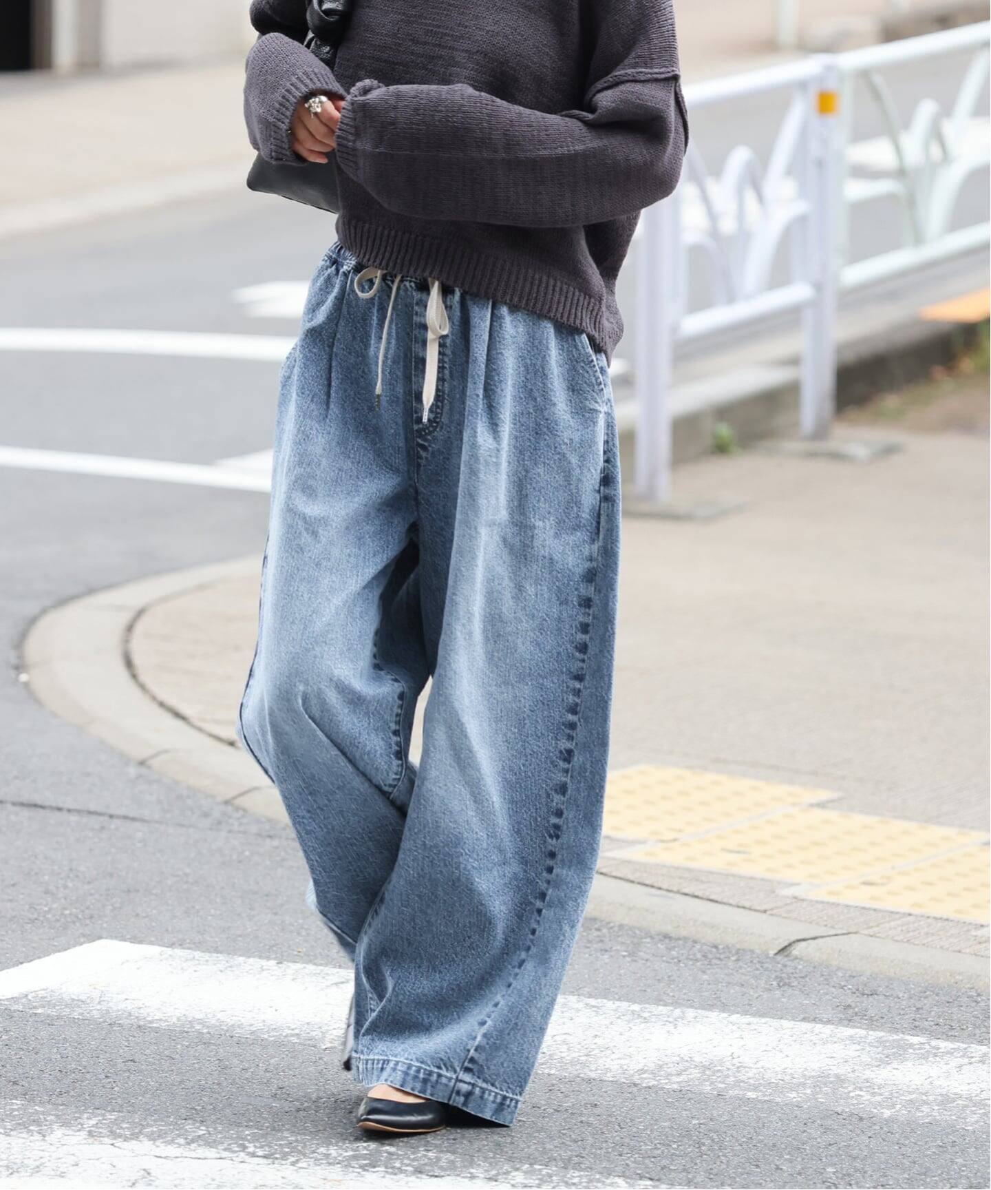 WEB限定追加3》イージーデニムワイドパンツ（デニムパンツ・ジーンズ